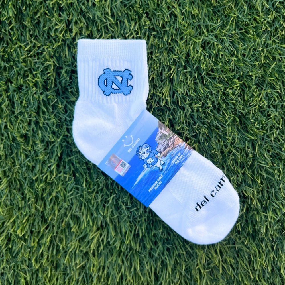 Del Campo North Carolina Tar Heels Interlocking NC golf socks