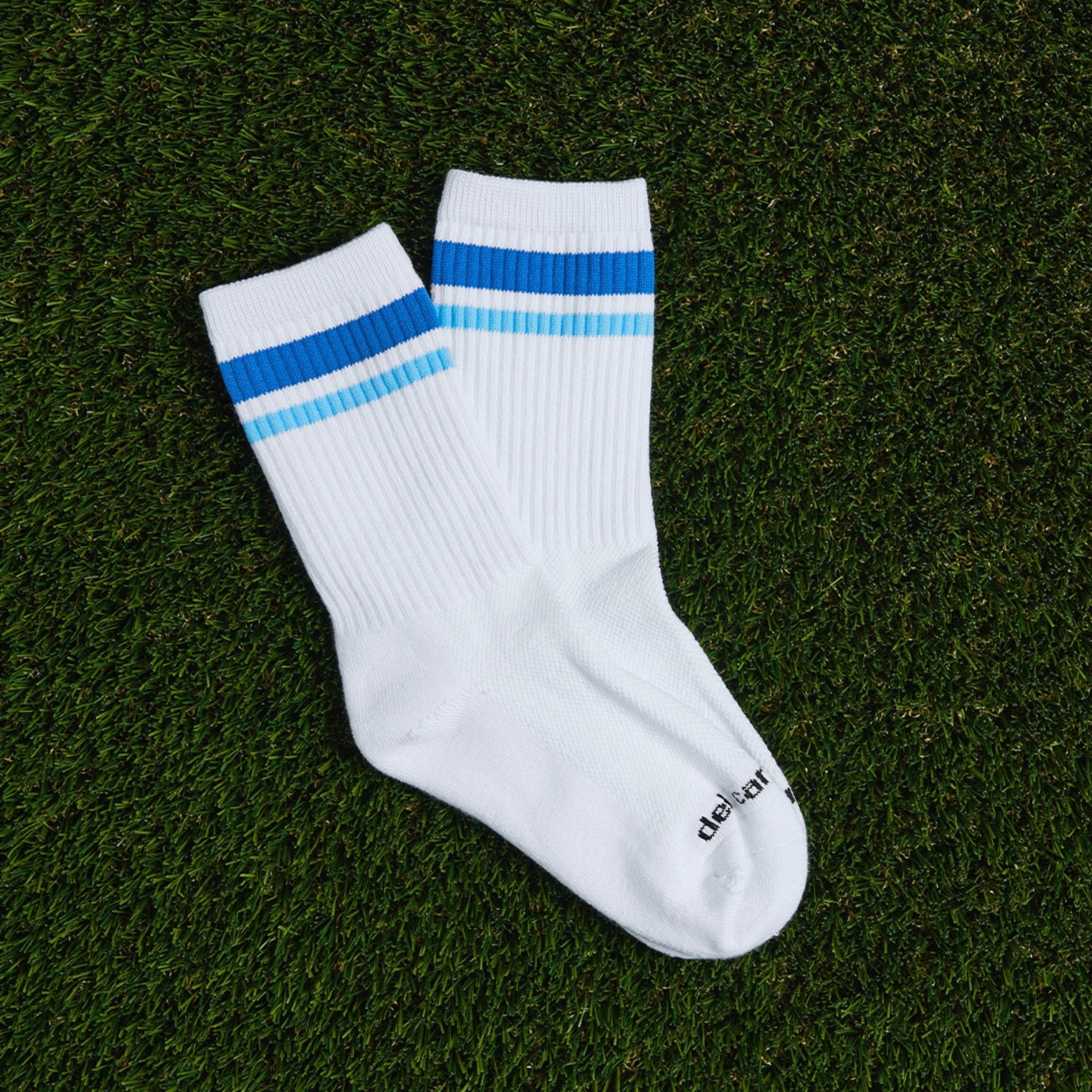 Blue Stripe Crew Socks - del campo