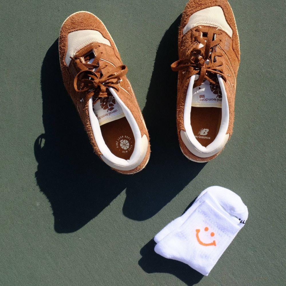 Del Campo Orange Smiley golf socks