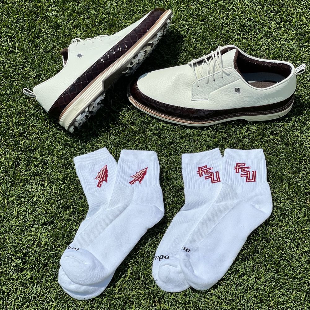 Del Campo Florida State Seminoles Pack golf socks featuring both officially licensed team styles