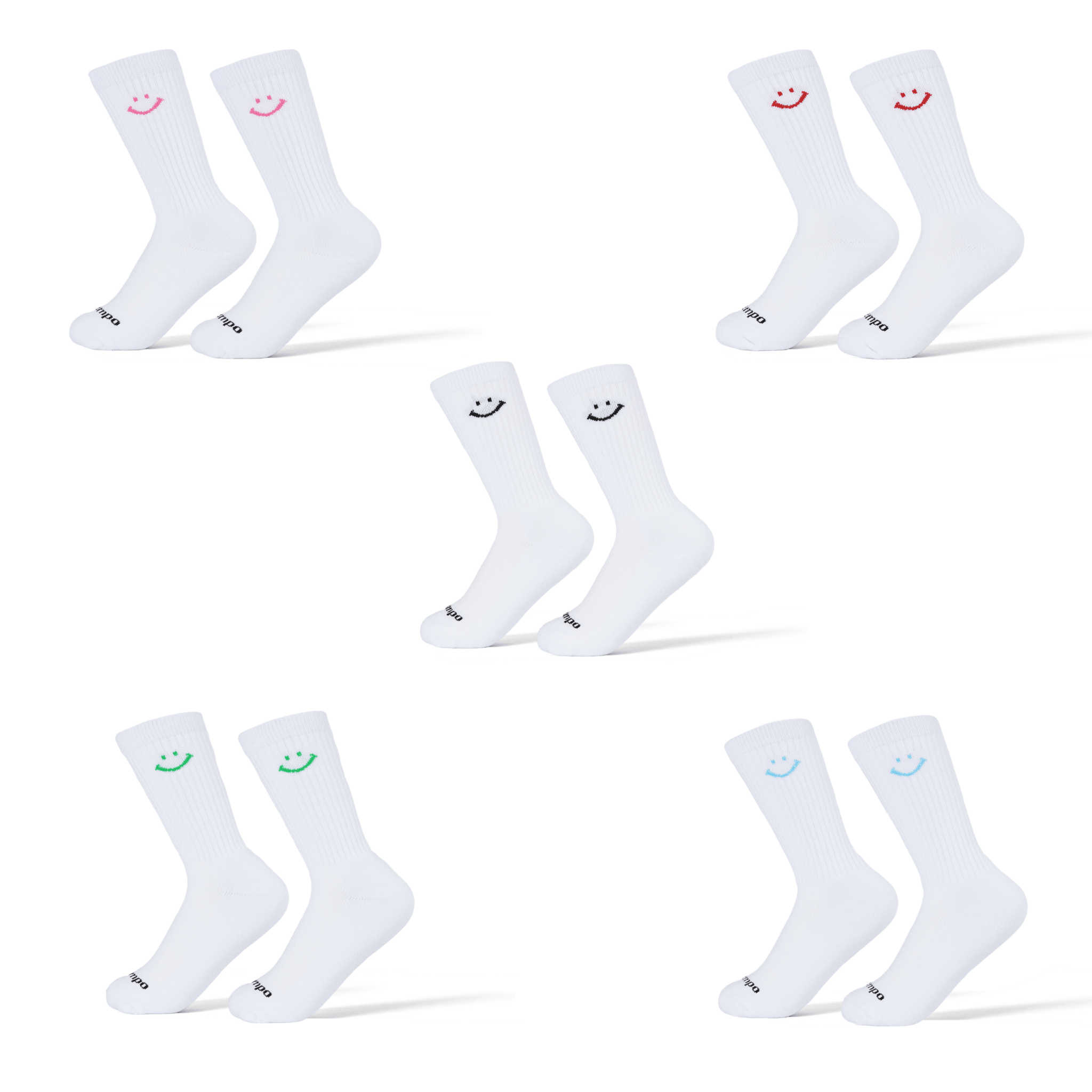 Crew Smiley Pack Socks - del campo