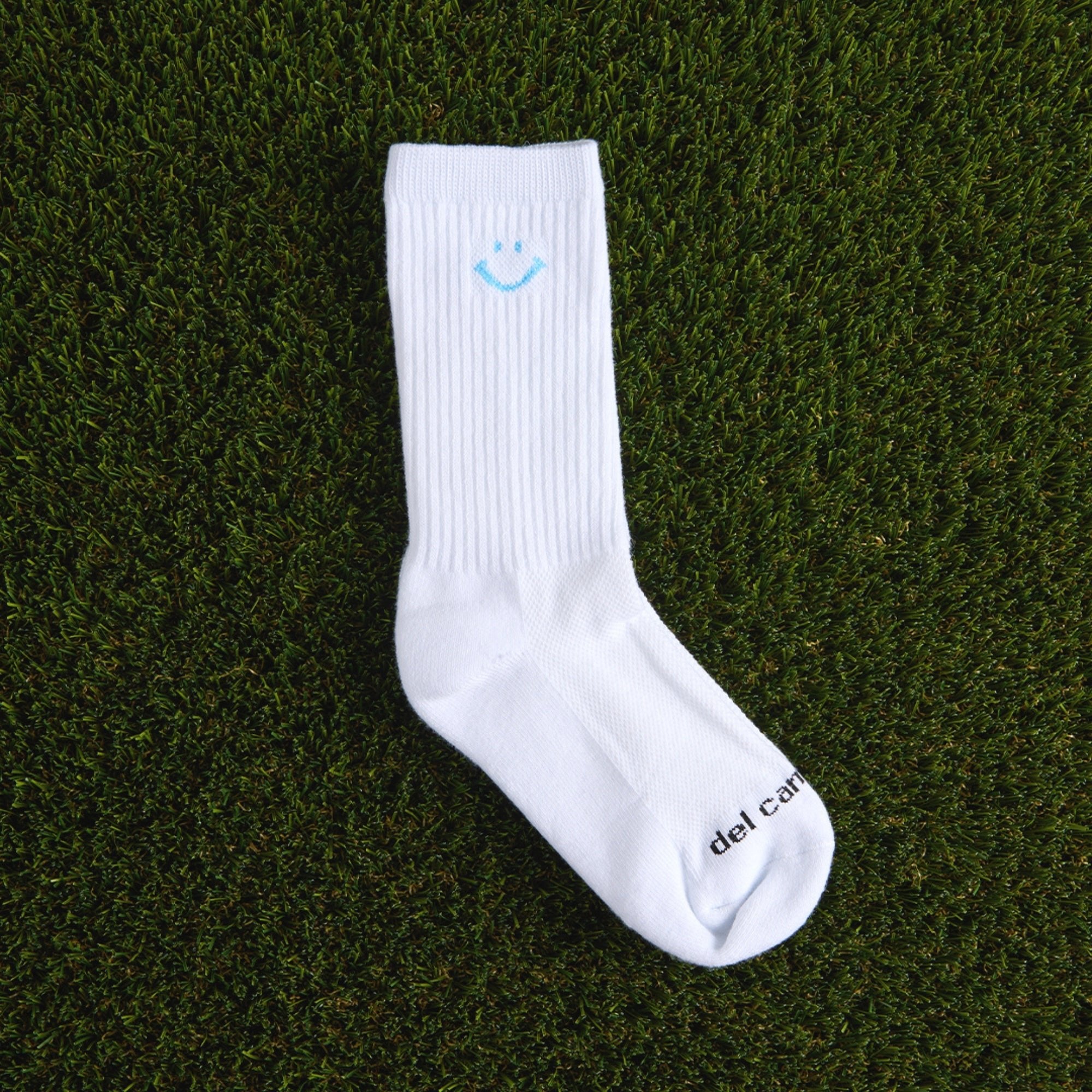 Blue Smiley Crew Socks - del campo