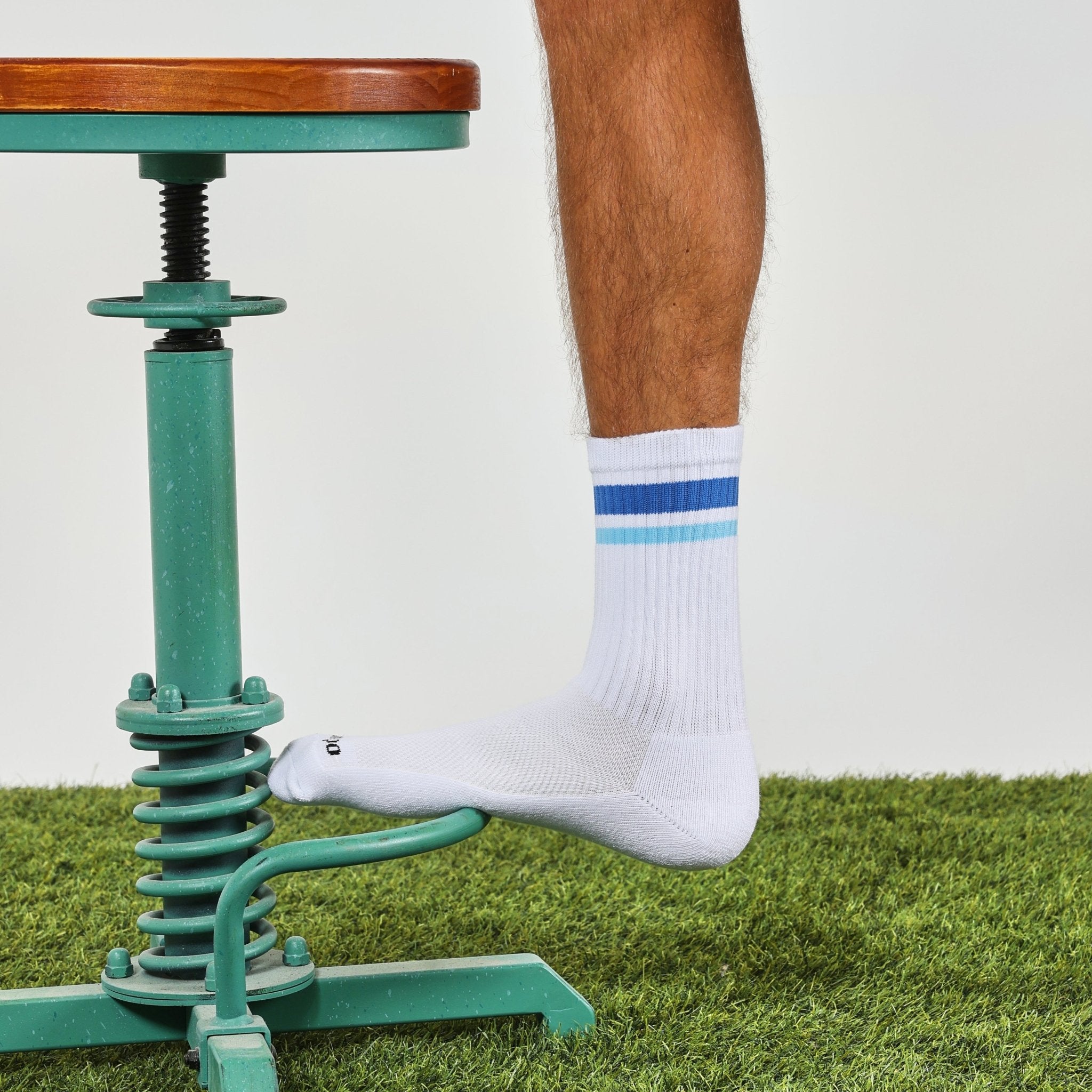 Blue Stripe Crew Socks - del campo