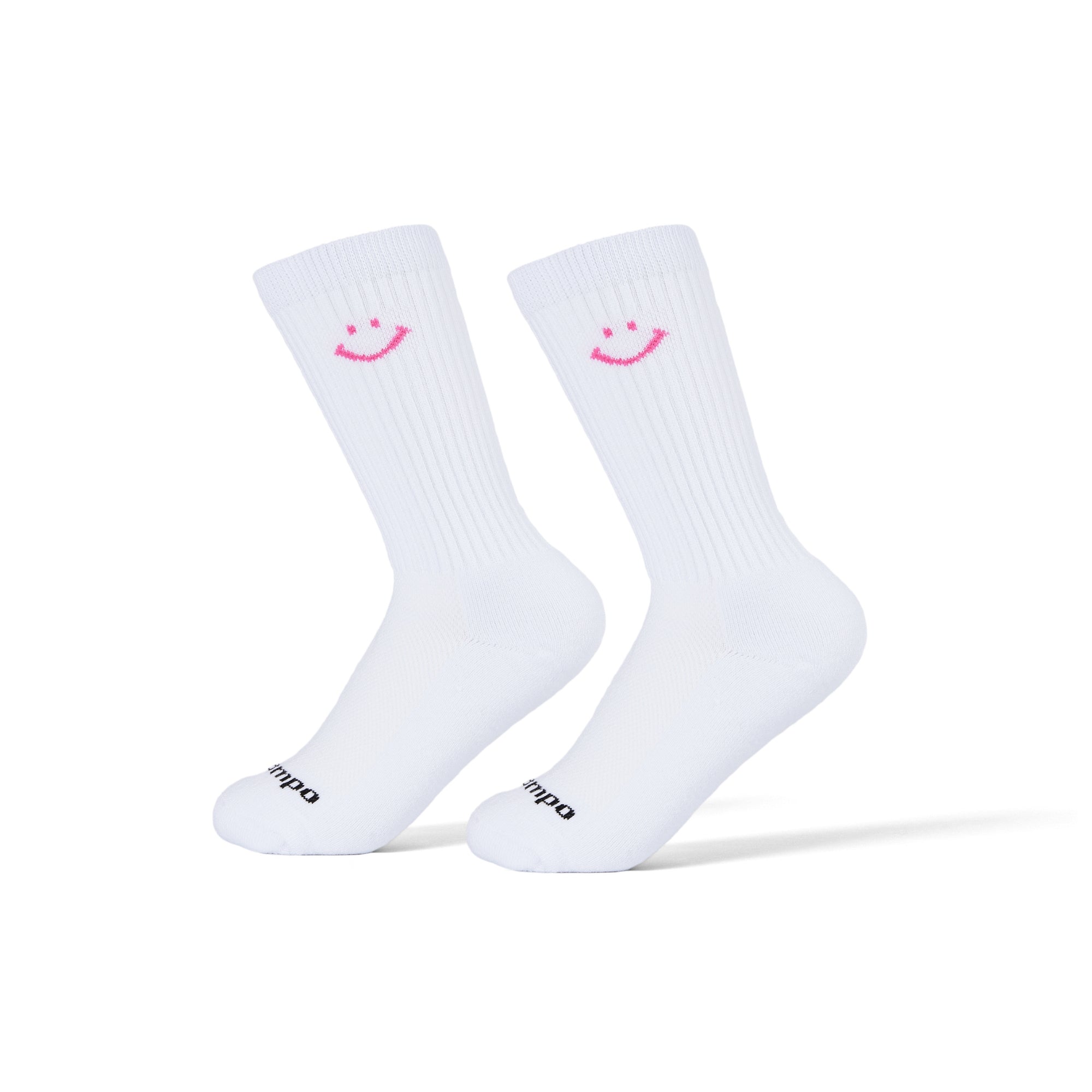 Pink Smiley Crew Socks - del campo