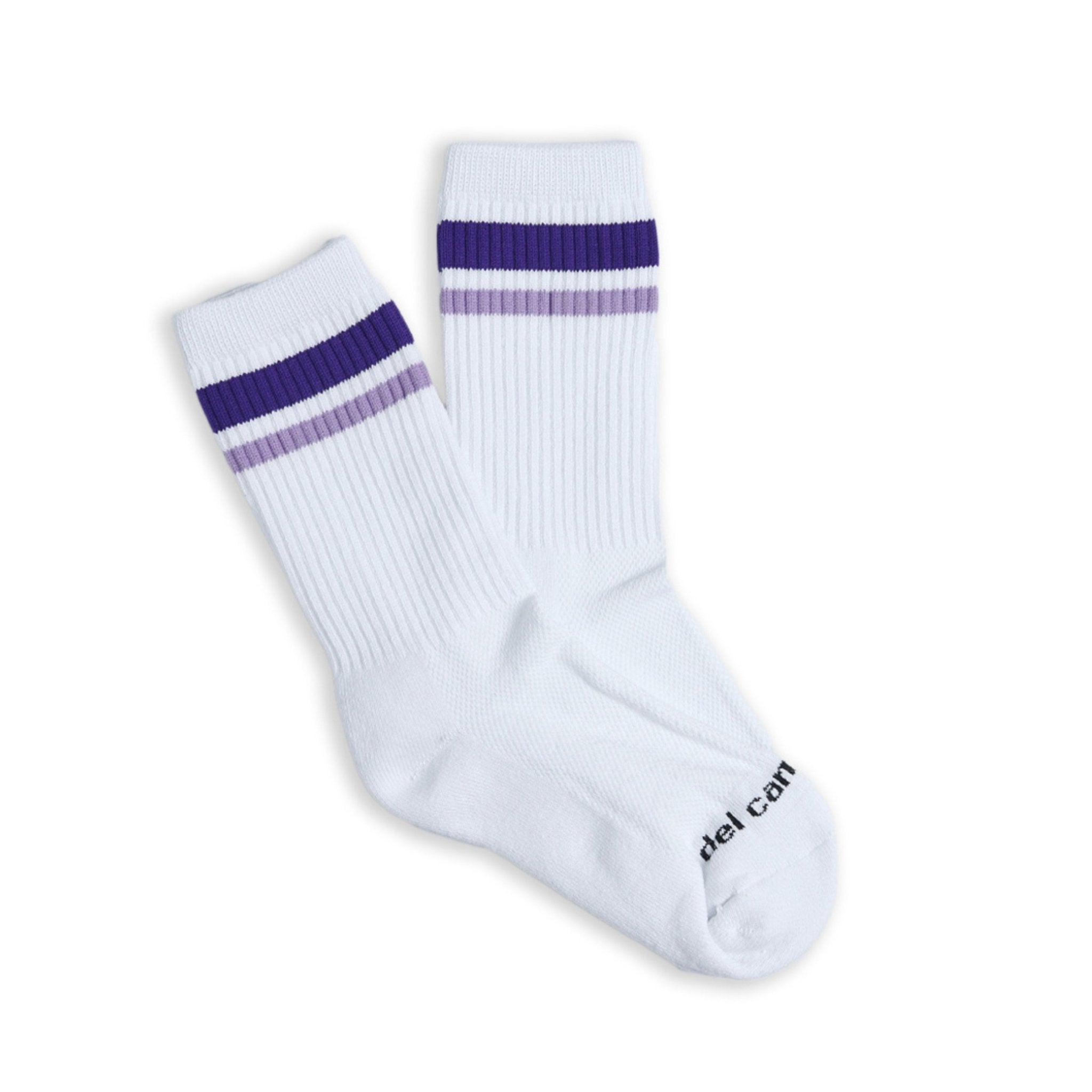 Purple Stripe Crew Socks - del campo