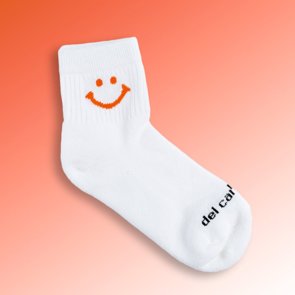 Del Campo Orange Smiley golf socks