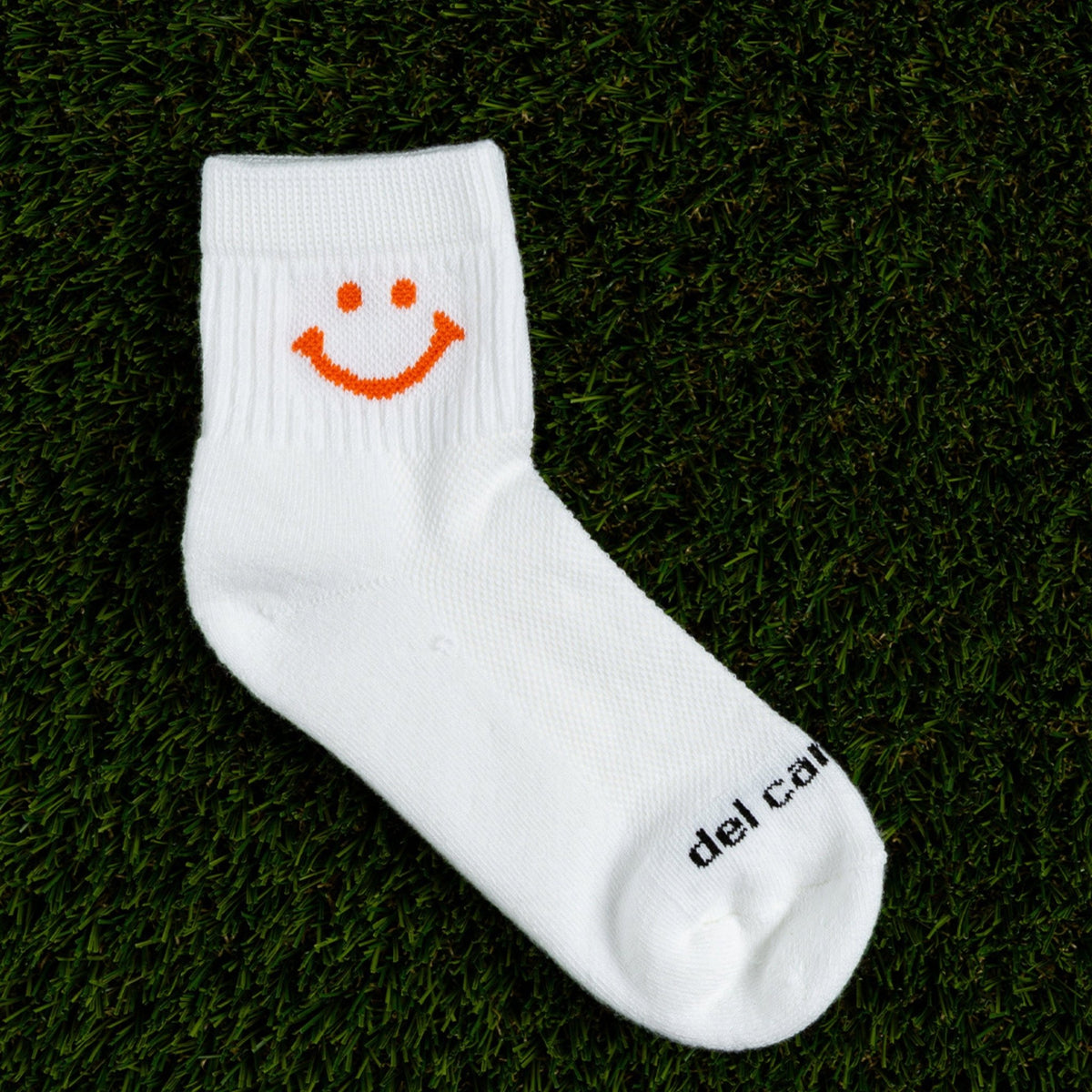 Del Campo Orange Smiley golf socks