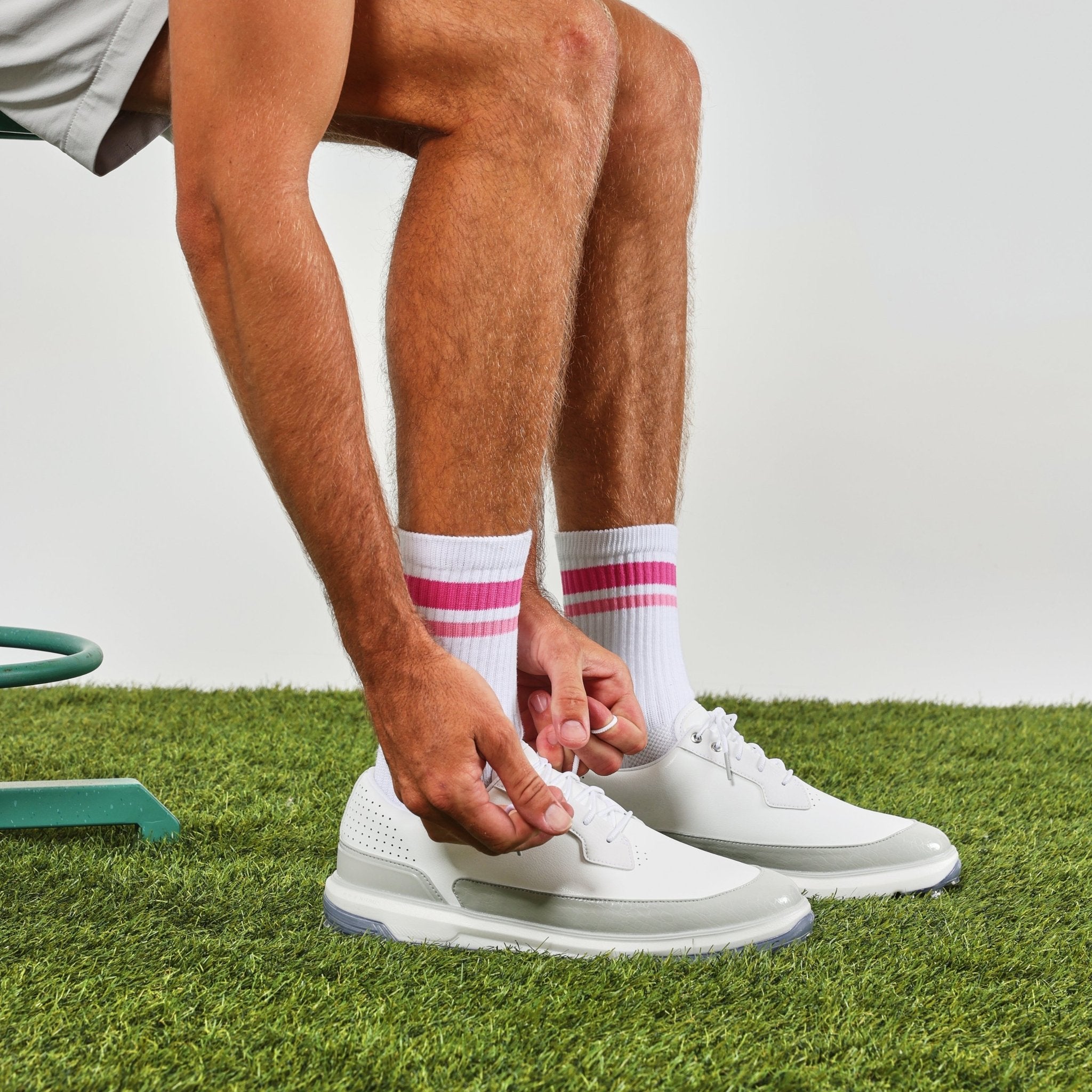 Pink Stripe Crew Socks - del campo