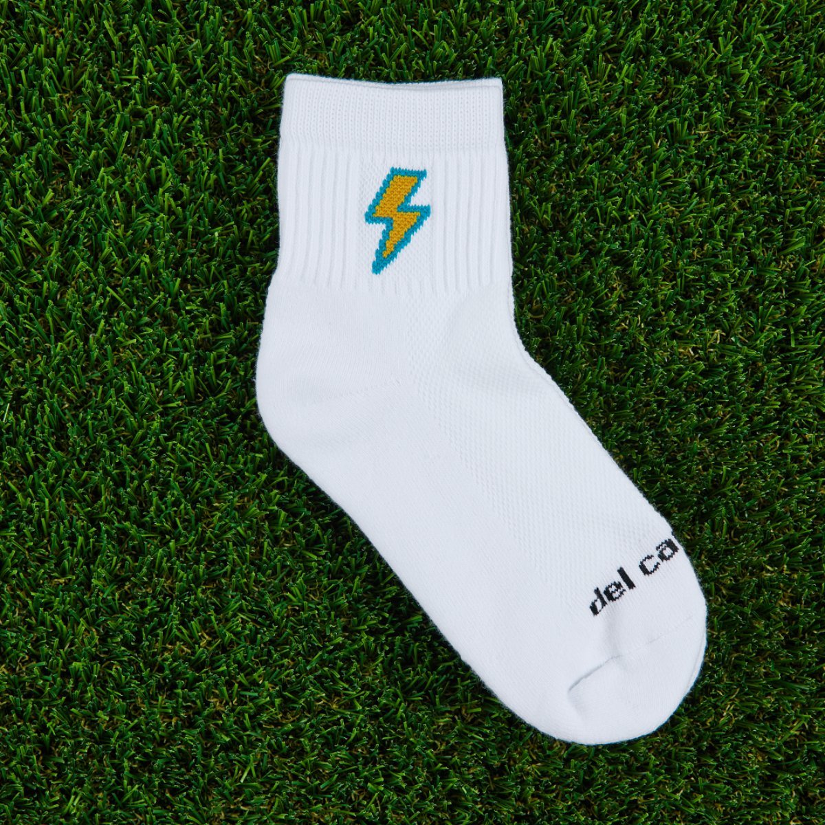 Teal/Gold Bolts Socks - del campo