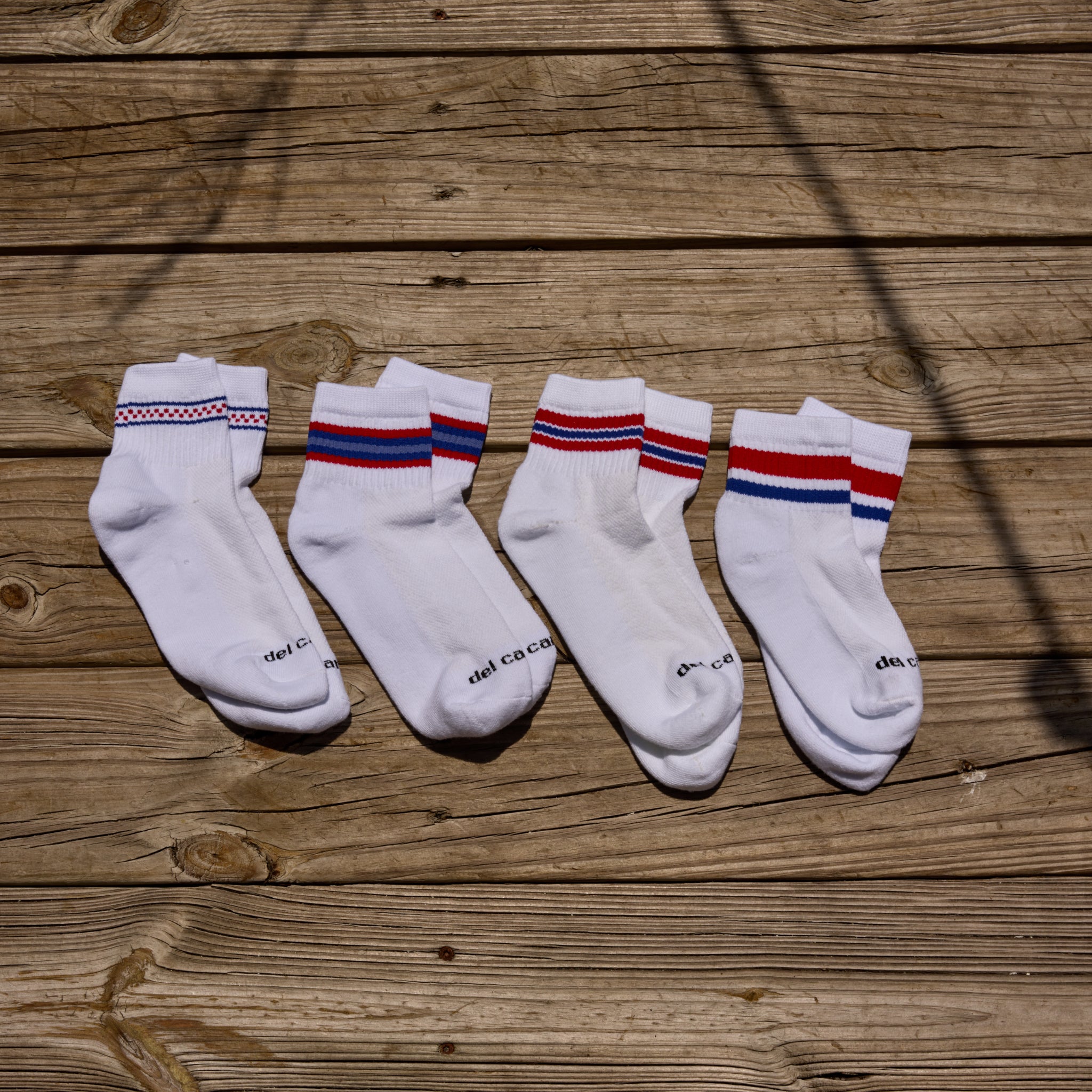 Del Campo Freedom Stripe Pack golf socks, lifestyle shot