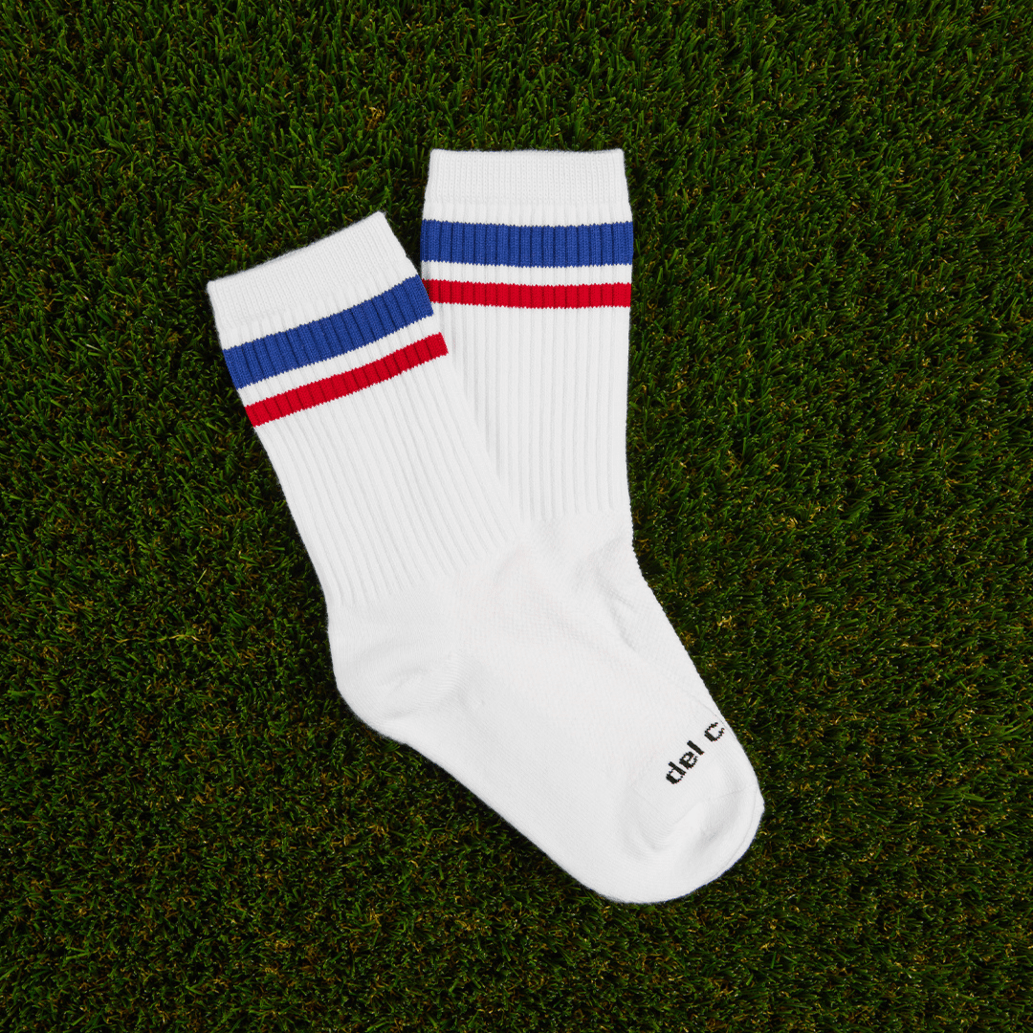 Del Campo Blue/Red Crew Stripe golf socks