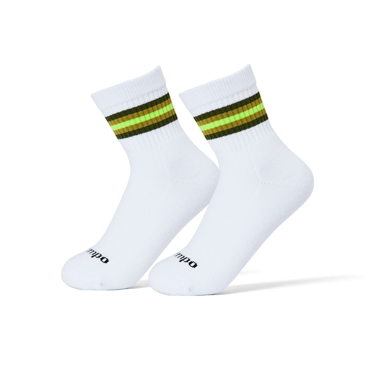 Del Campo Forest 5 Stripe golf socks, on foot