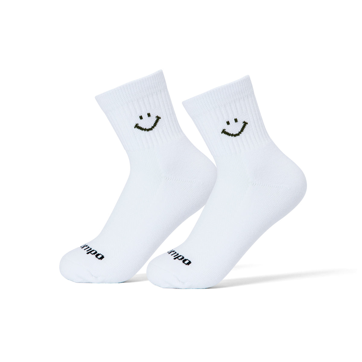 Del Campo Forest Smiley golf socks, on foot