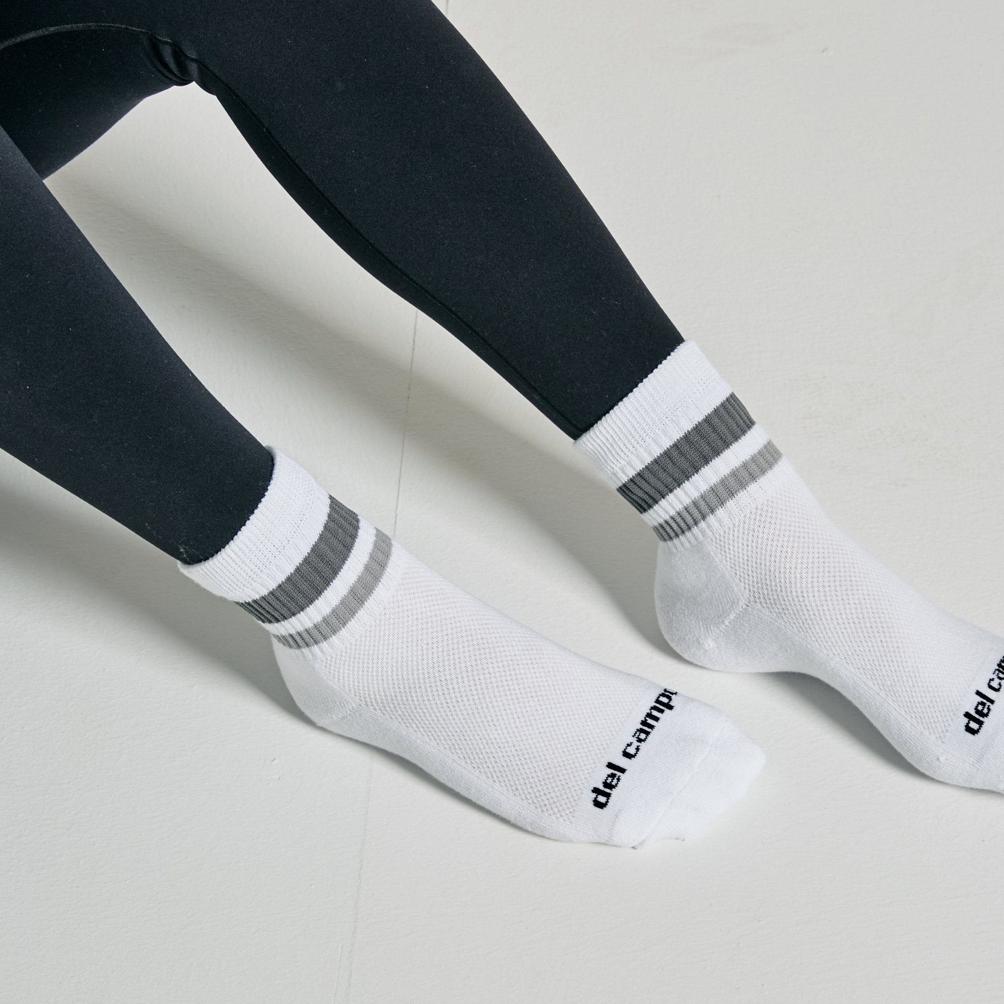 Del Campo Grey Stripes golf socks