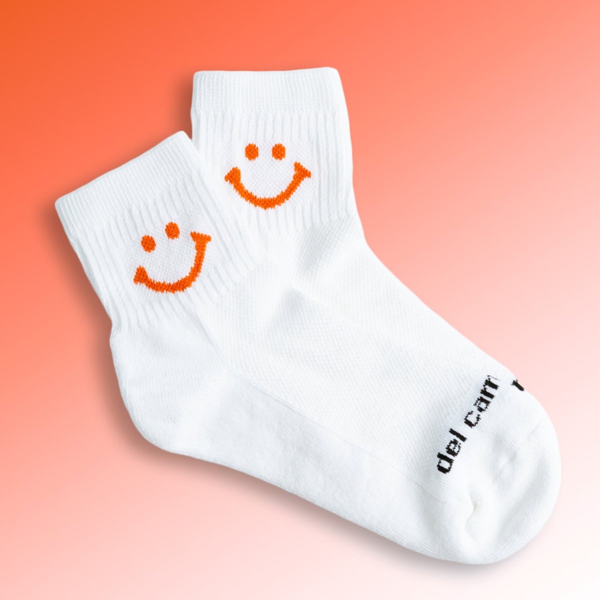 Del Campo Orange Smiley golf socks