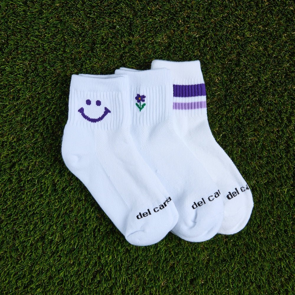 Purple Smiley Socks - del campo