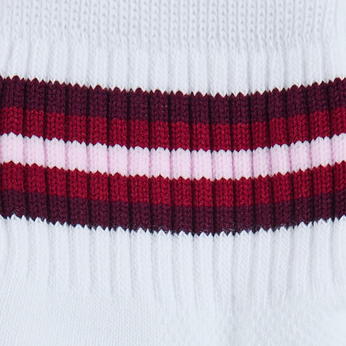 Del Campo Cardinal 5 Stripe golf socks, close-up detail