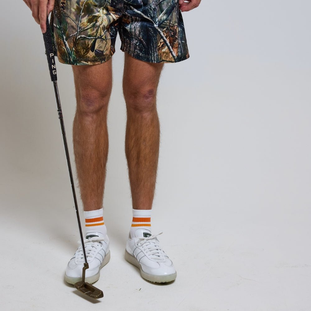 Del Campo Light Orange Stripes golf socks