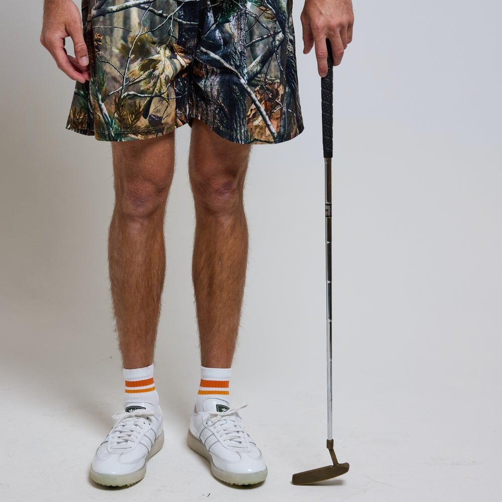 Del Campo Light Orange Stripes golf socks