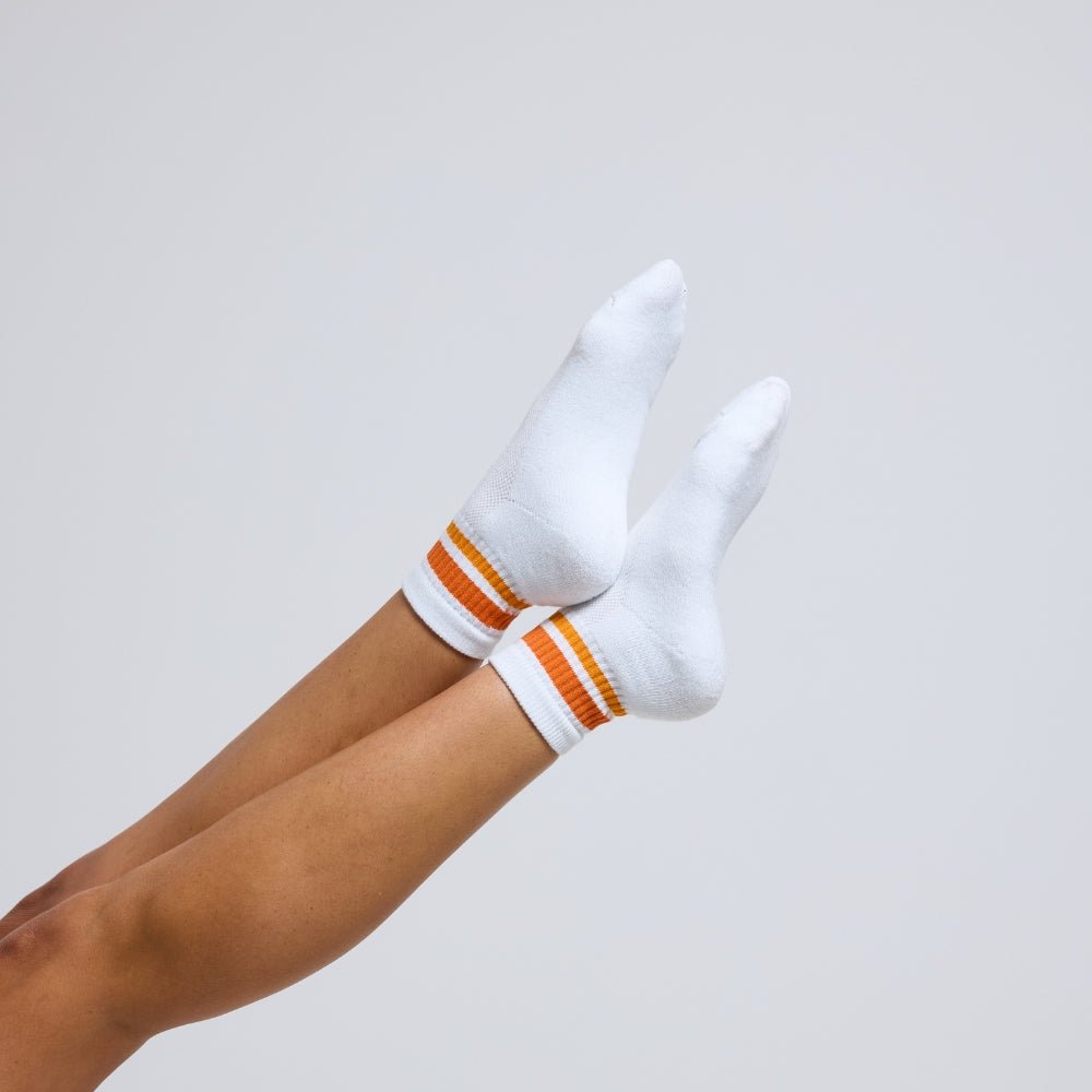 Del Campo Light Orange Stripes golf socks