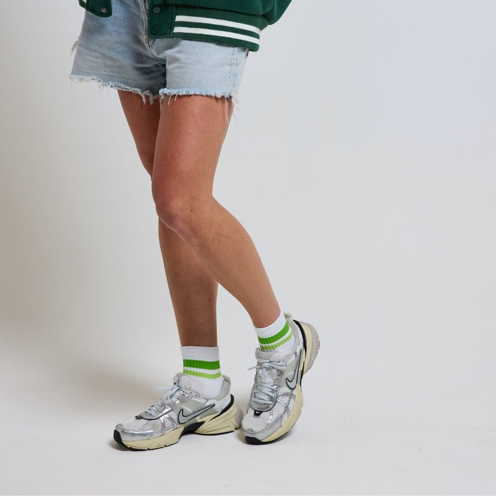 Del Campo Lime Green Stripes golf socks