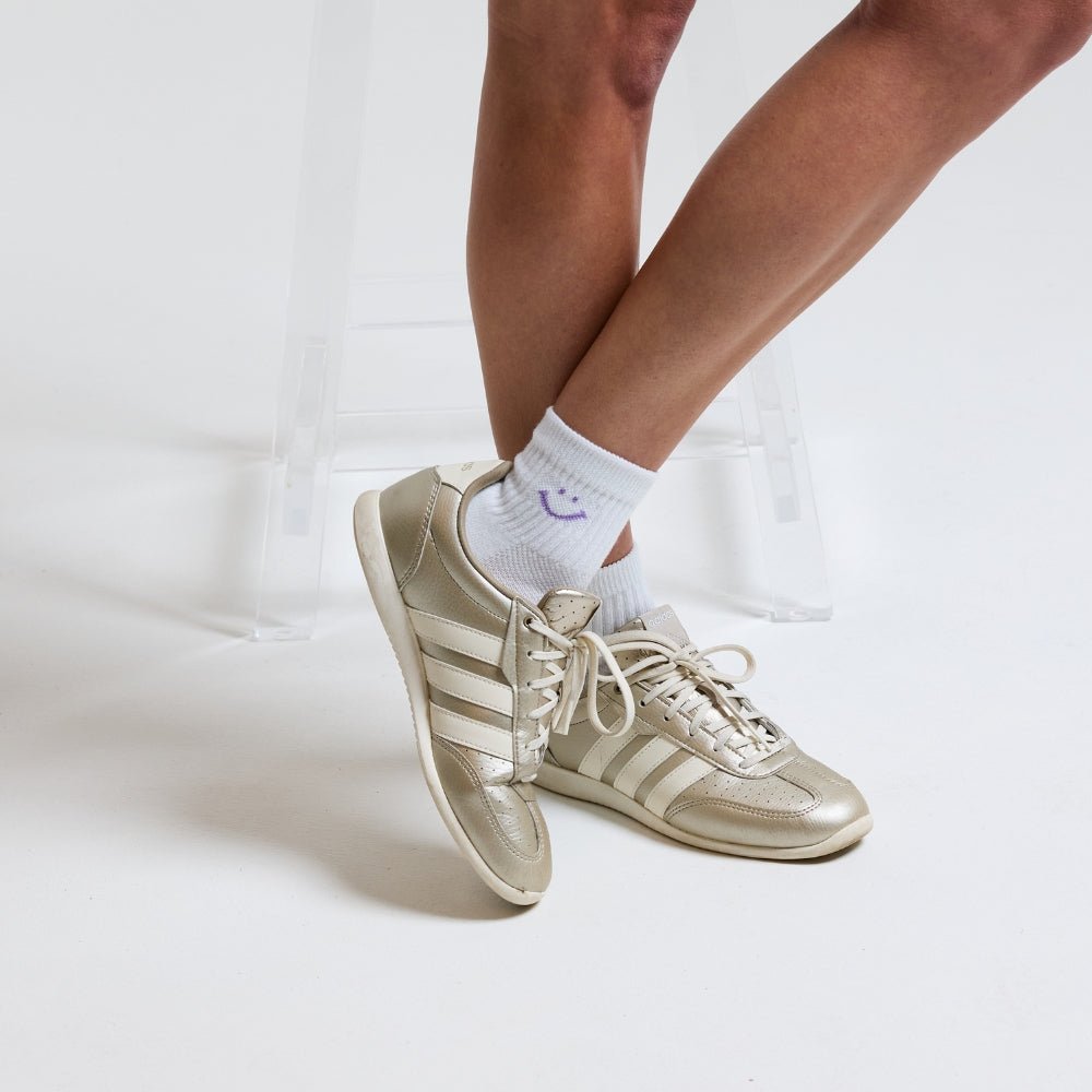 Del Campo Lilac Smiley golf socks