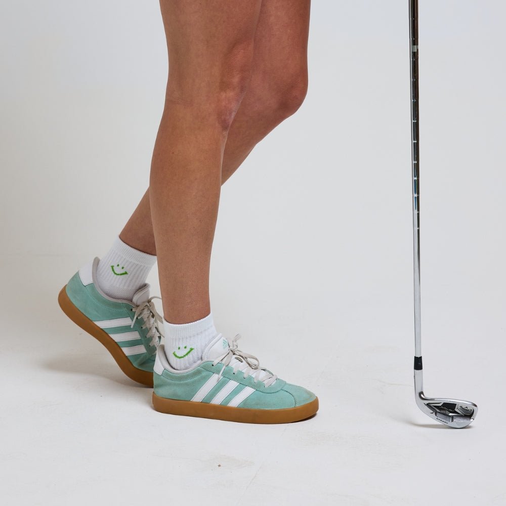 Del Campo Lime Green Smiley golf socks