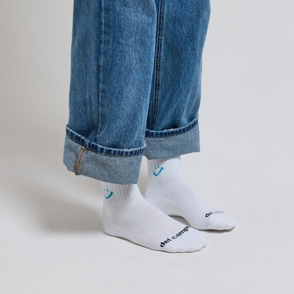 Del Campo Scuba Blue Smiley golf socks