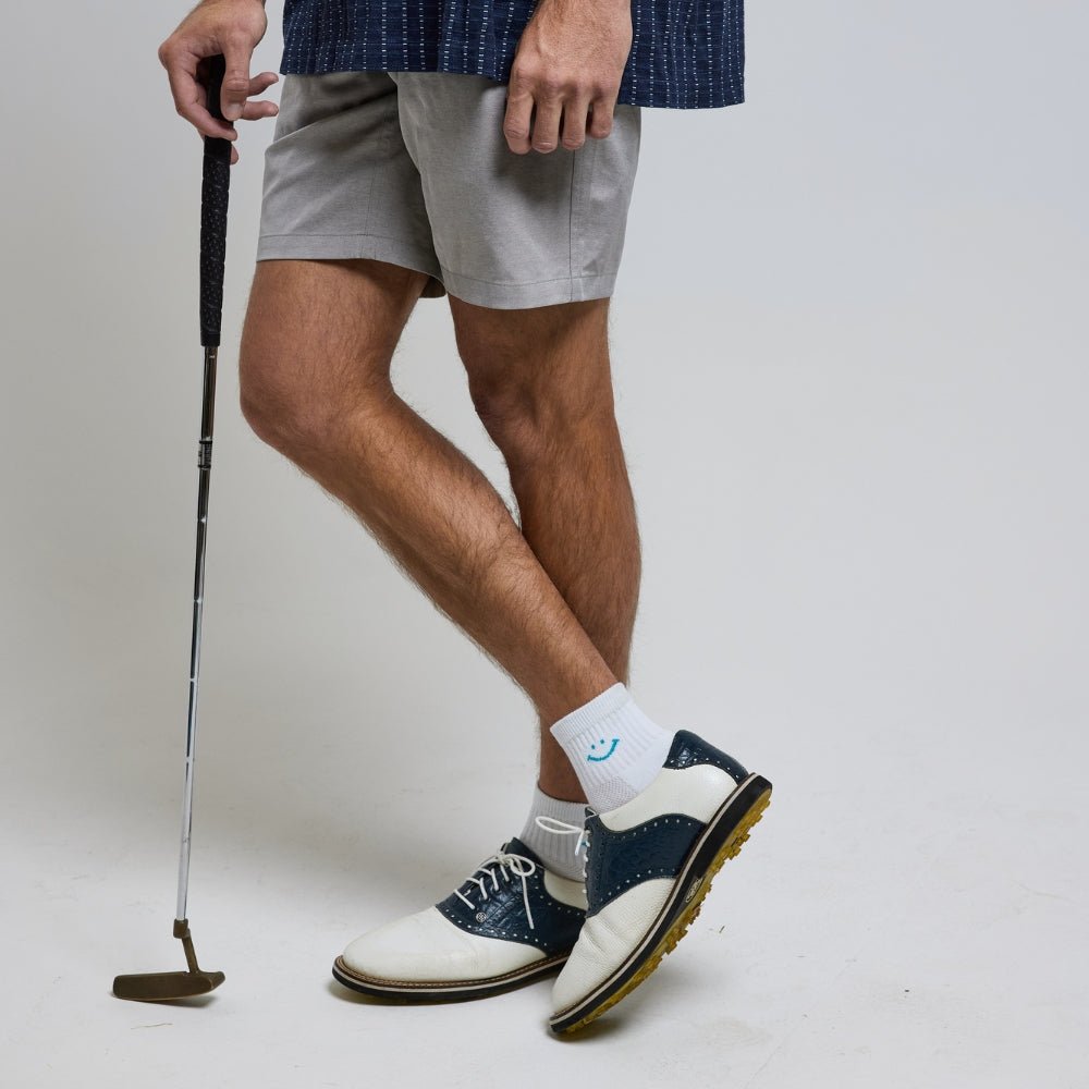 Del Campo Scuba Blue Smiley golf socks