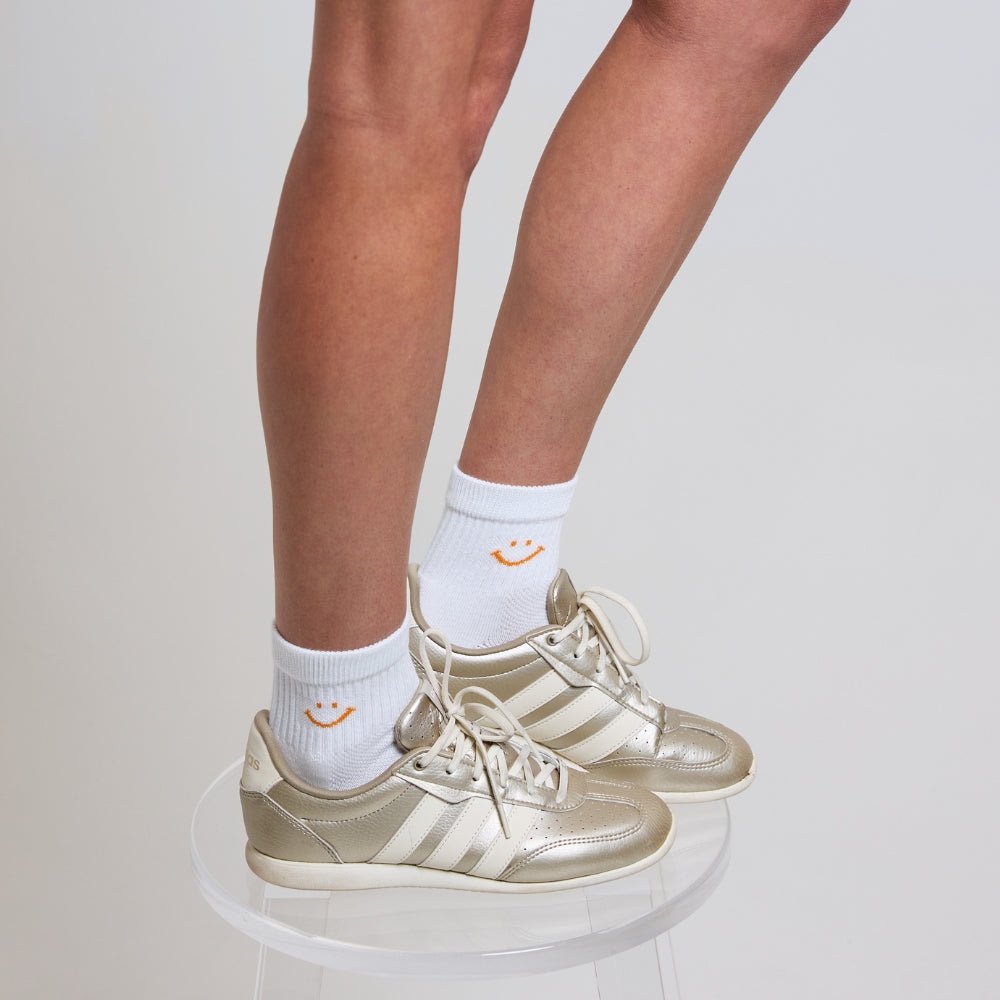 Del Campo Light Orange Smiley golf socks