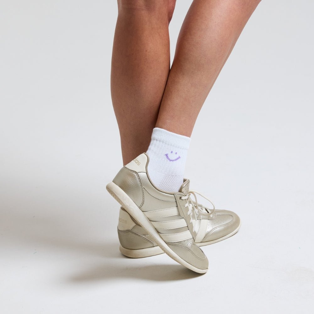Del Campo Lilac Smiley golf socks