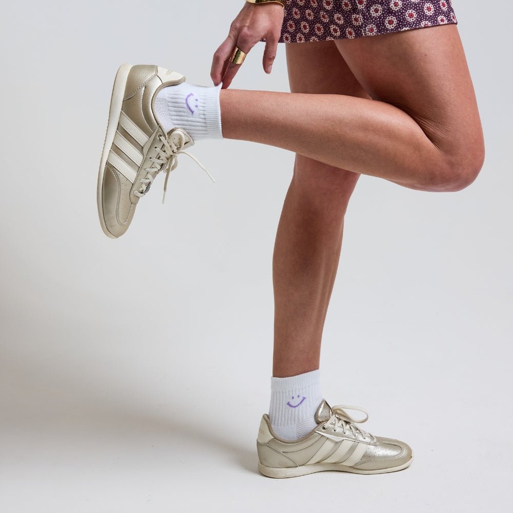 Del Campo Lilac Smiley golf socks