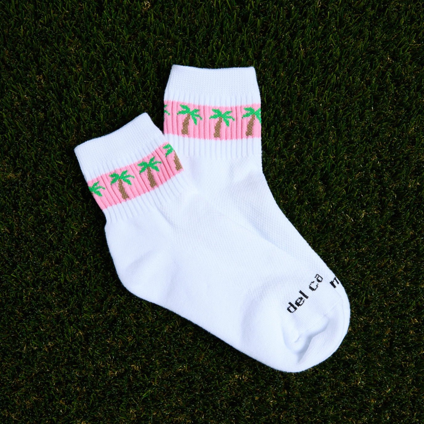 Pink Palms Stripe Socks - del campo