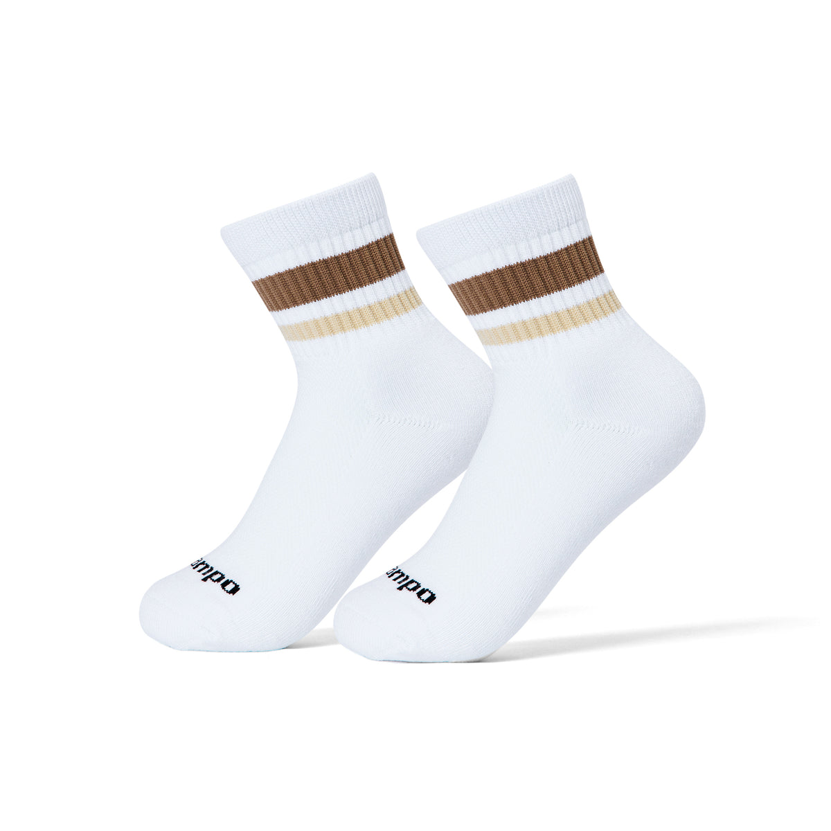 Del Campo Coffee Stripes golf socks, on foot