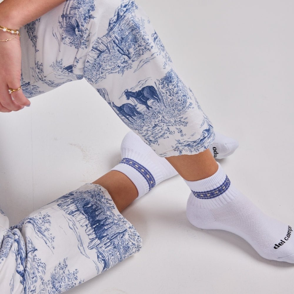 Del Campo Denim Square Stripes golf socks