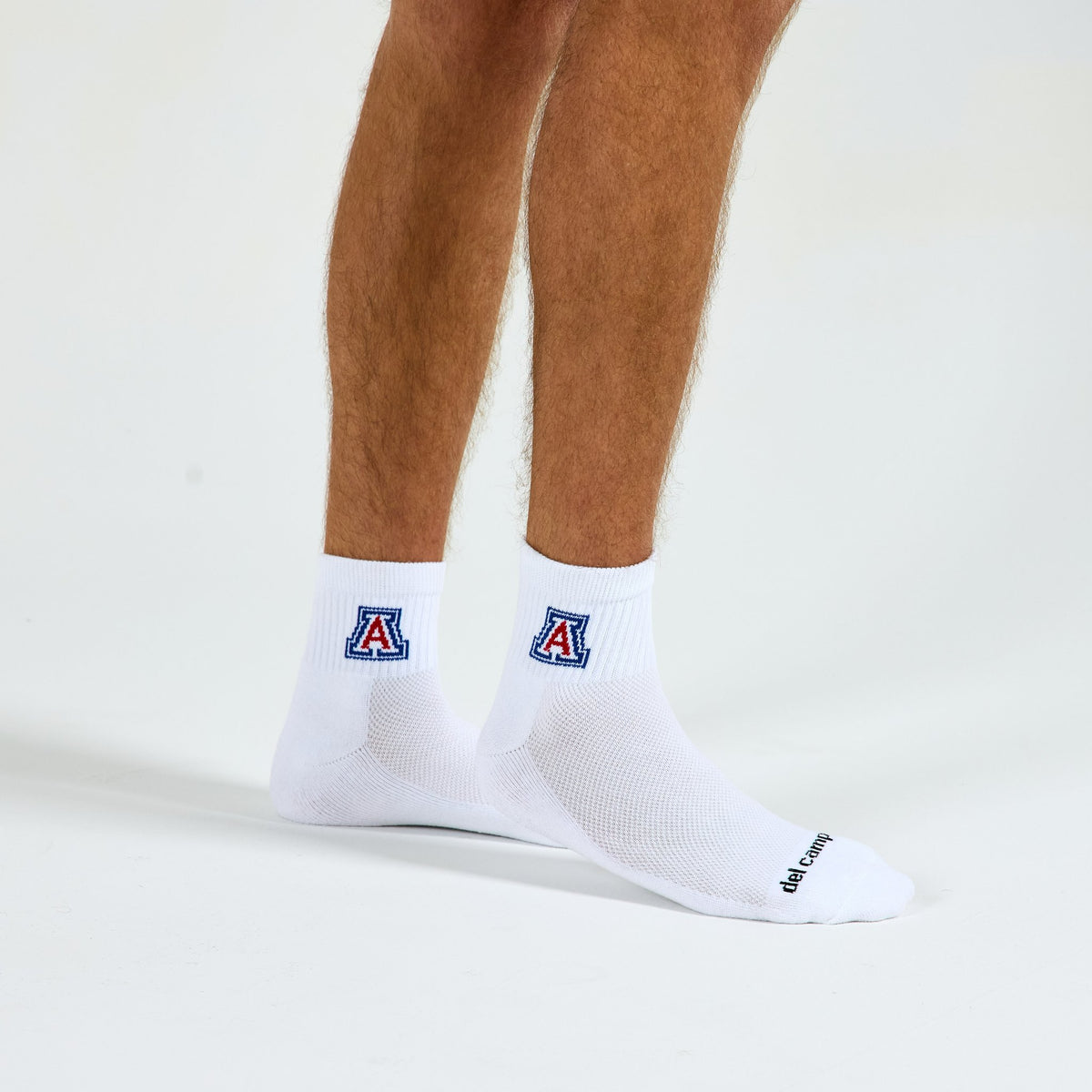 Del Campo Arizona Wildcats golf socks on a male model in studio