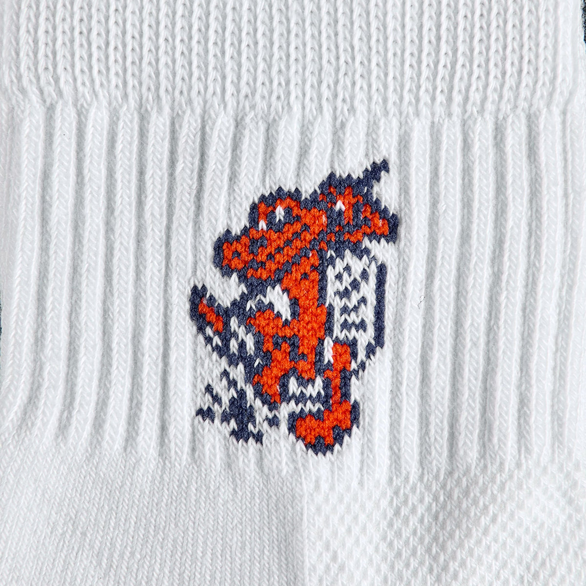 Close-up of the cartoon gator mascot on Del Campo Florida Gators Swinging Gator golf socks