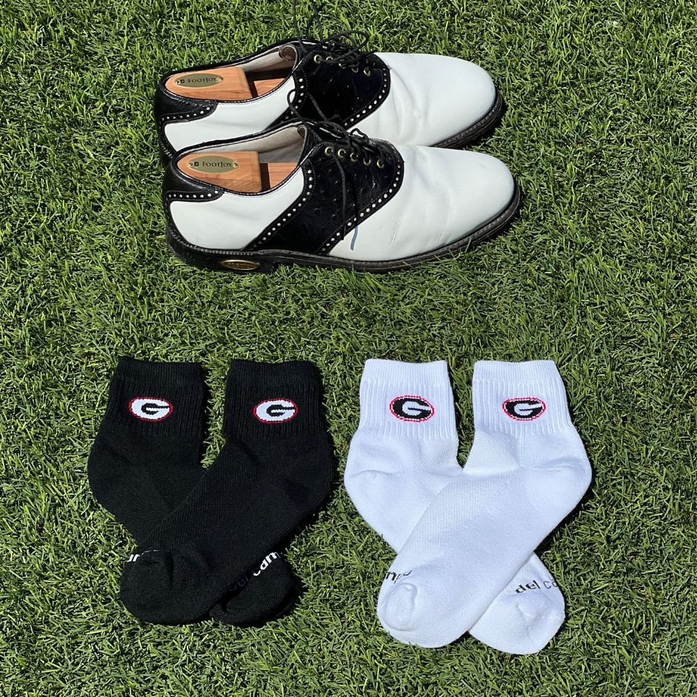 Del Campo Georgia Bulldogs Pack golf socks featuring both officially licensed team styles