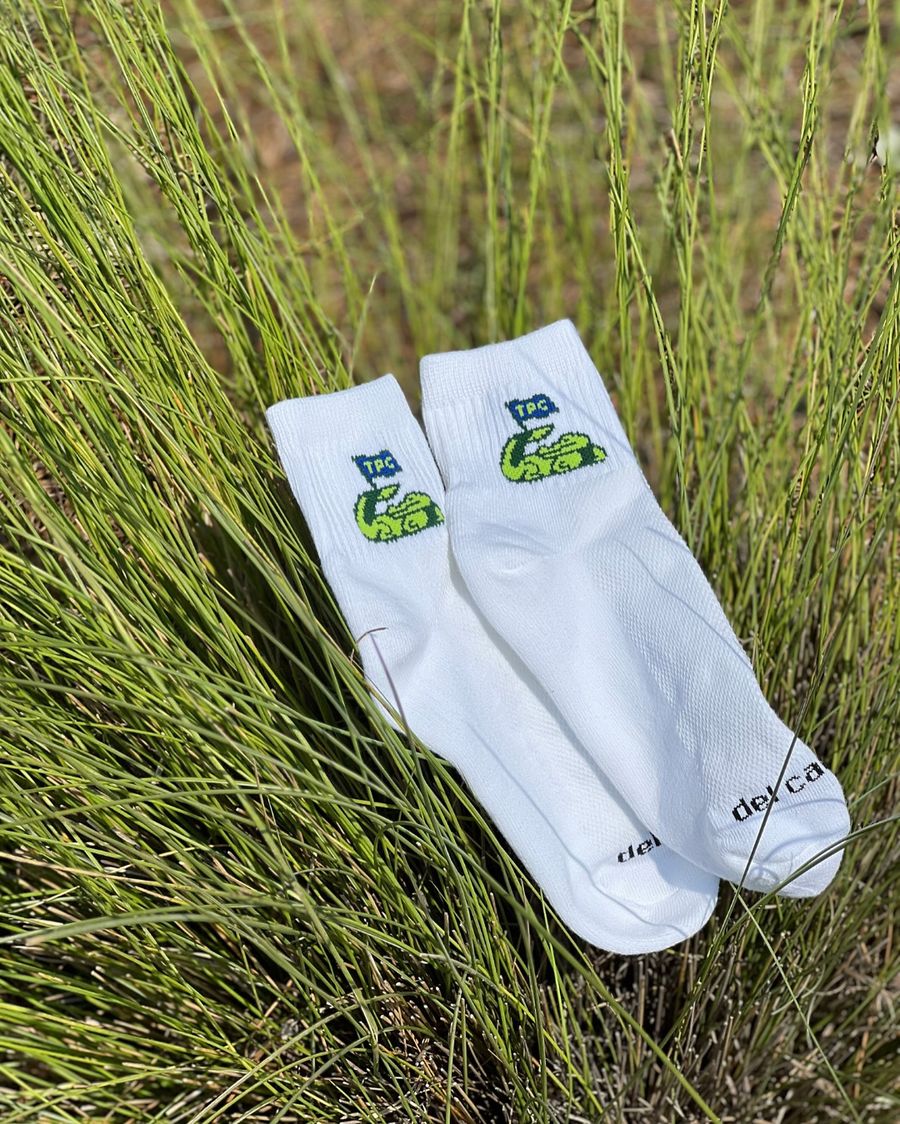 Custom TPC Louisiana logo golf socks by Del Campo
