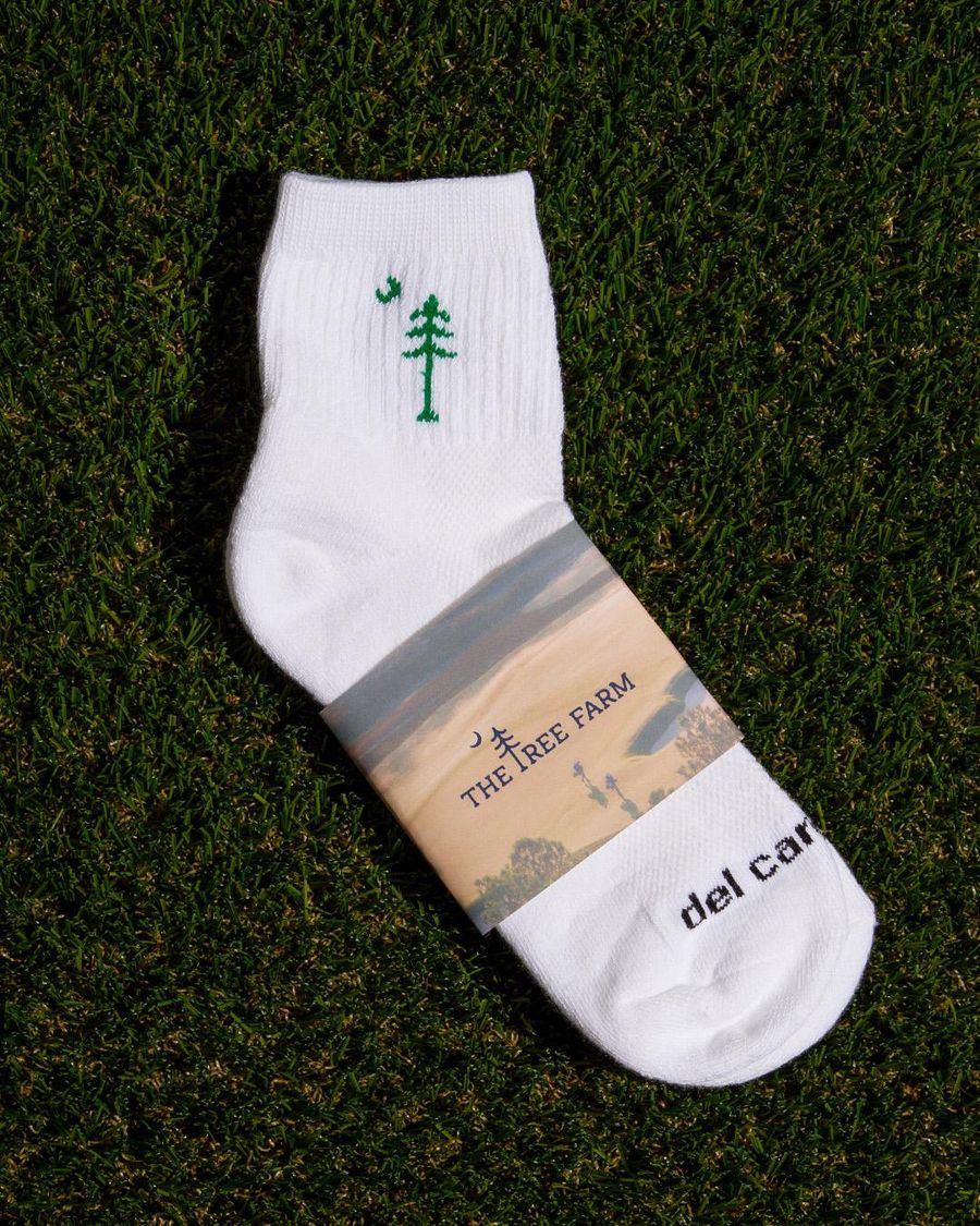 Custom The Tree Farm logo golf socks by Del Campo