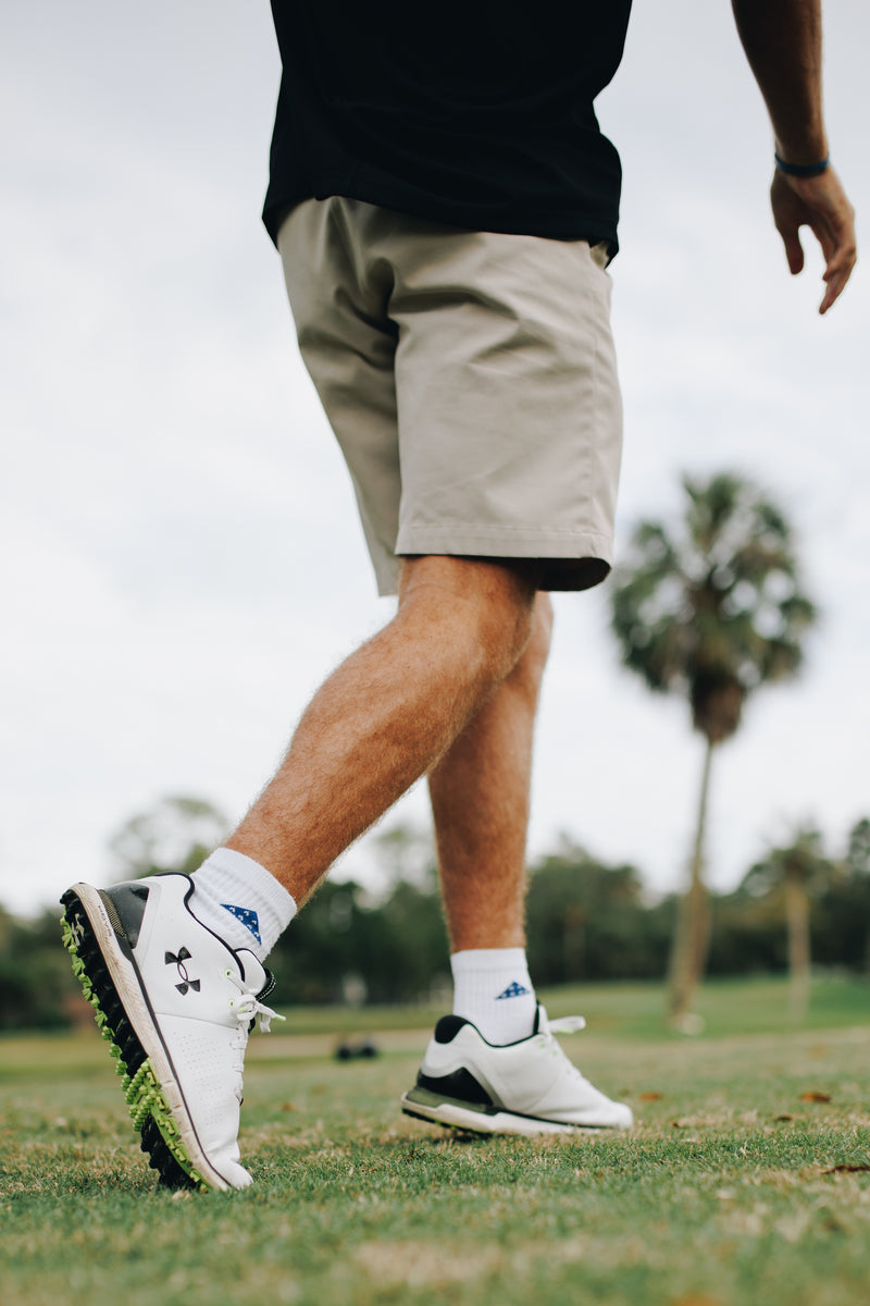 Custom Folds of Honor logo golf socks by Del Campo