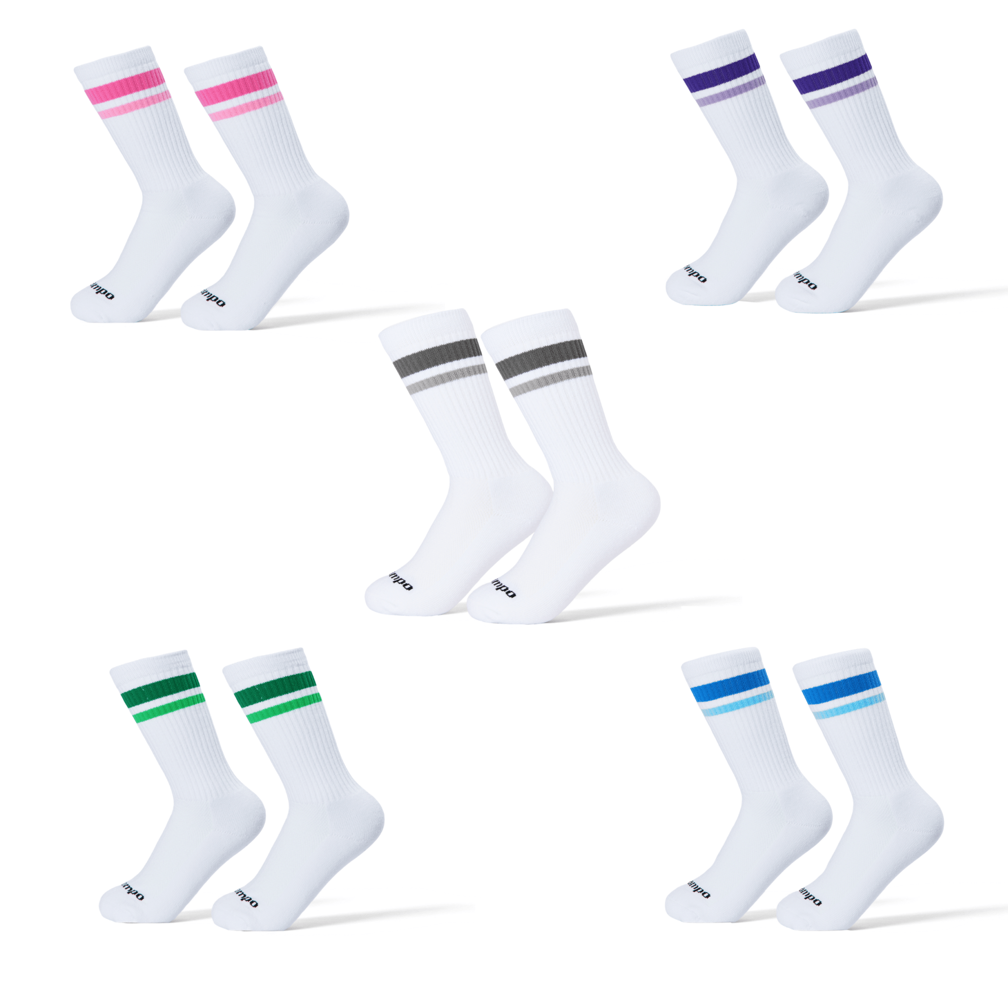 Crew Stripe Pack Socks - del campo