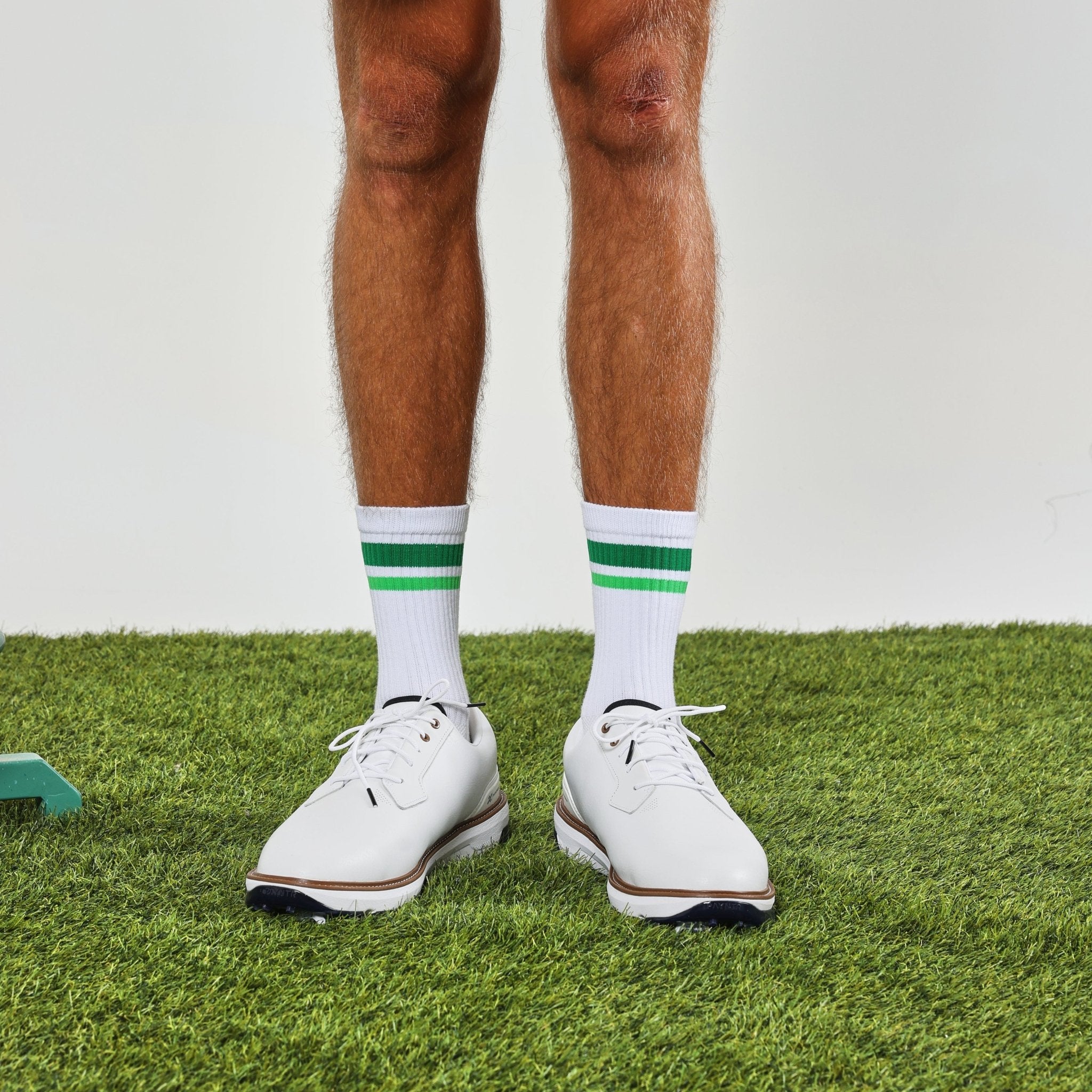 Green Stripe Crew Socks - del campo