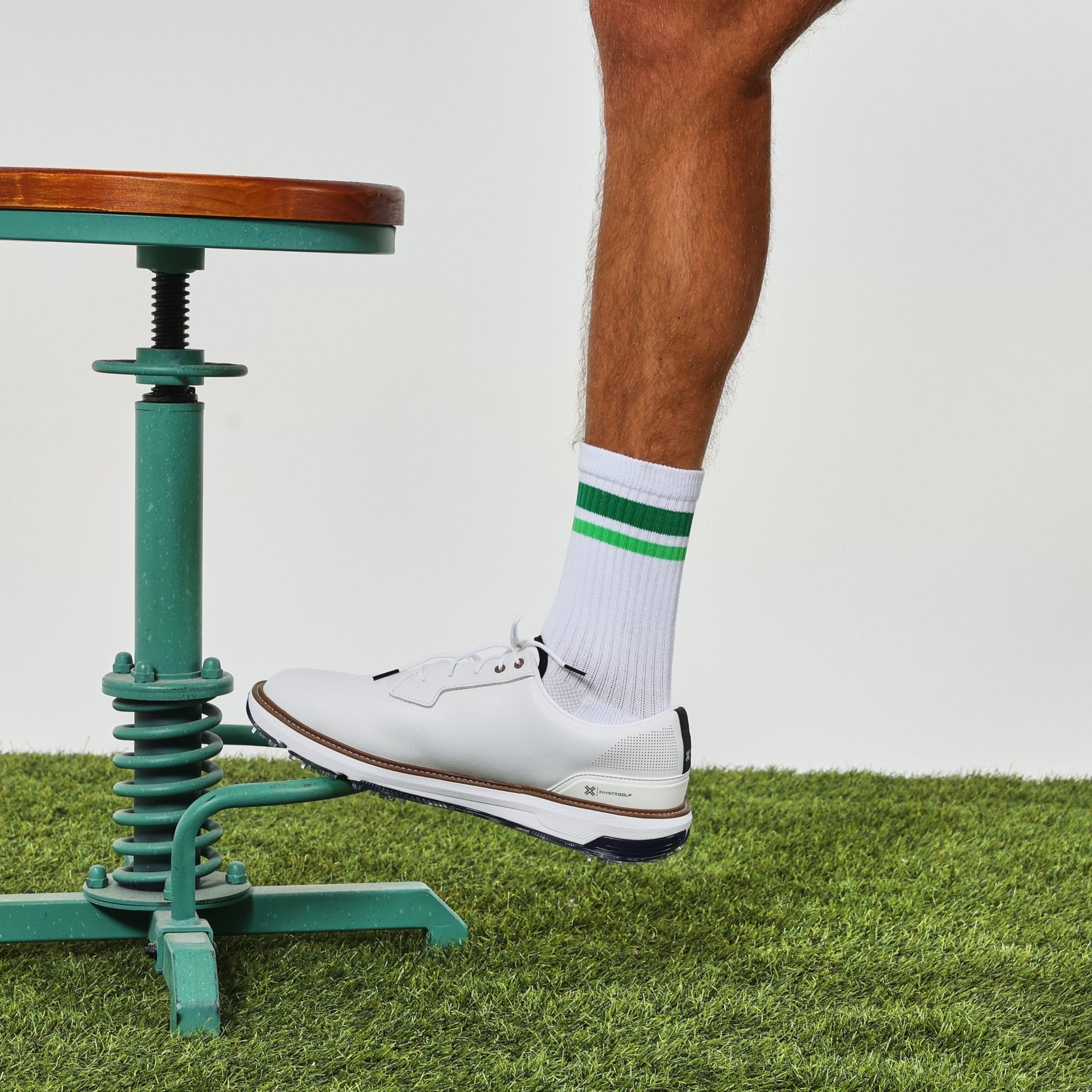 Green Stripe Crew Socks - del campo