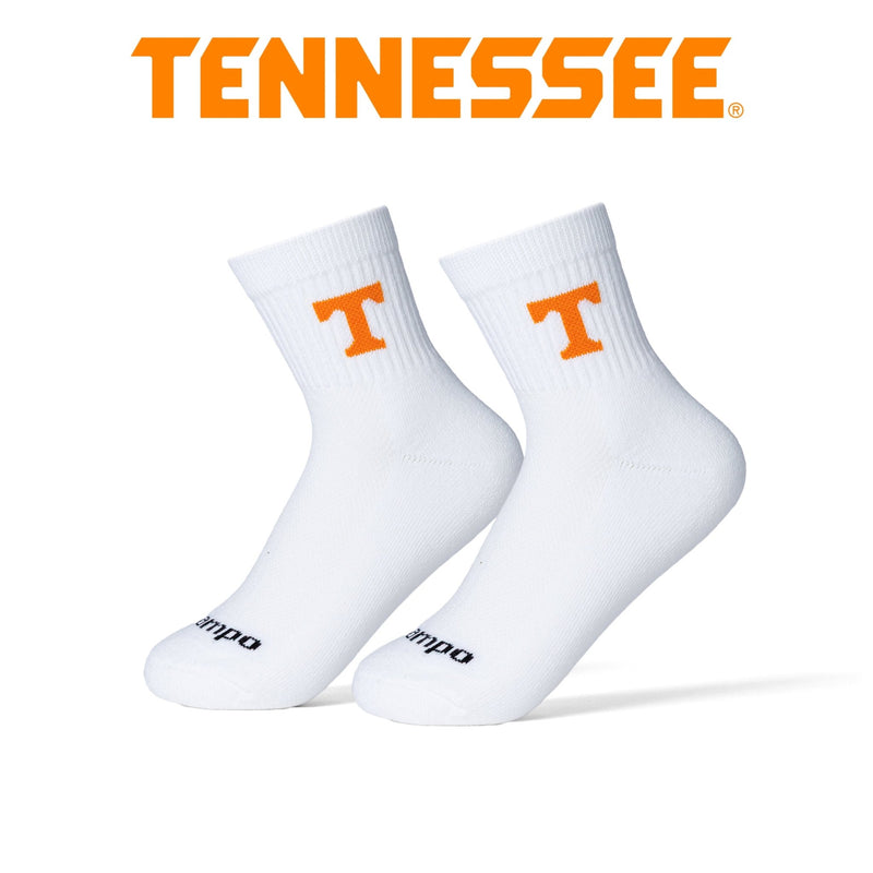 Tennessee Volunteers Block T white crew socks with orange T logo. | product, college
