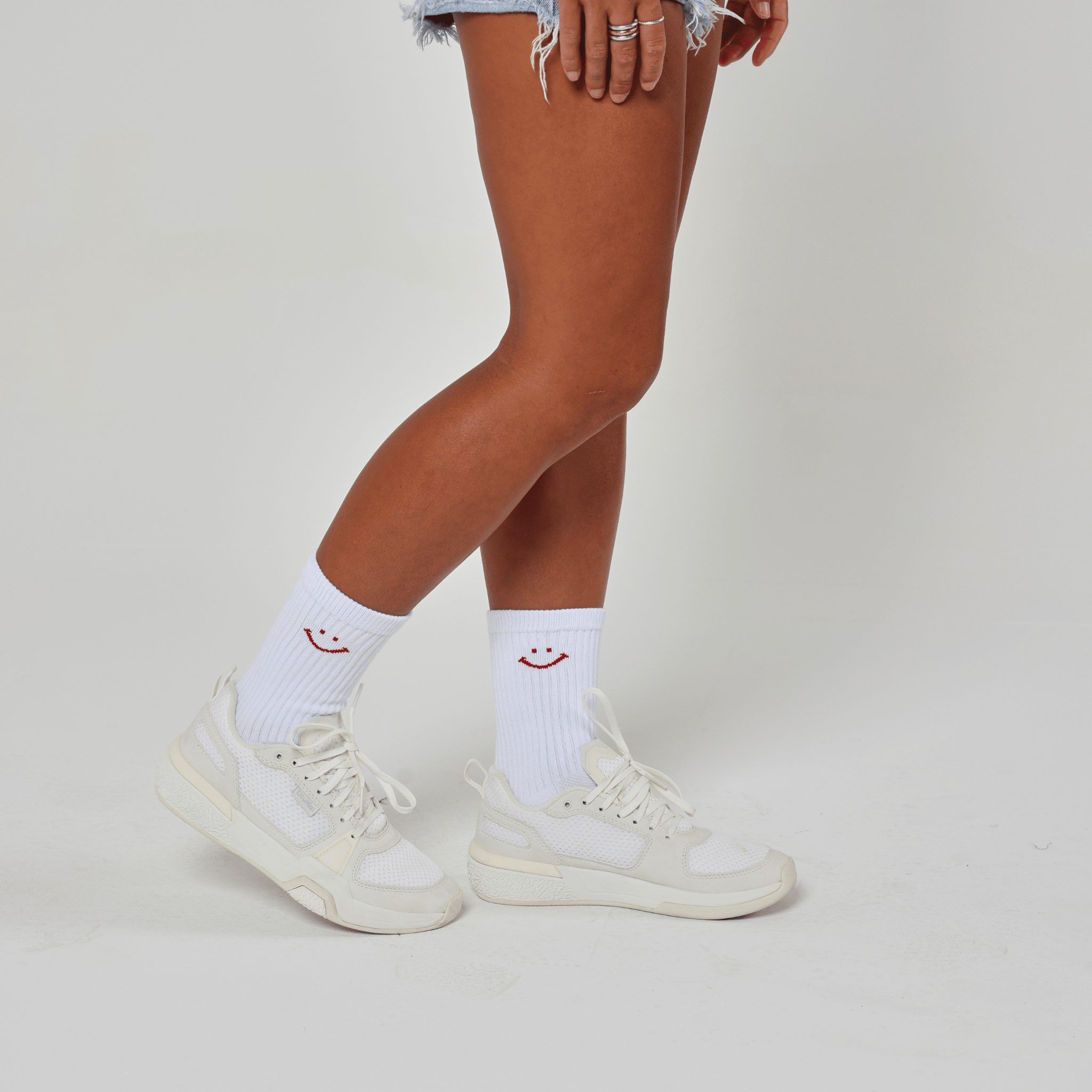 Red Smiley Crew Socks - del campo