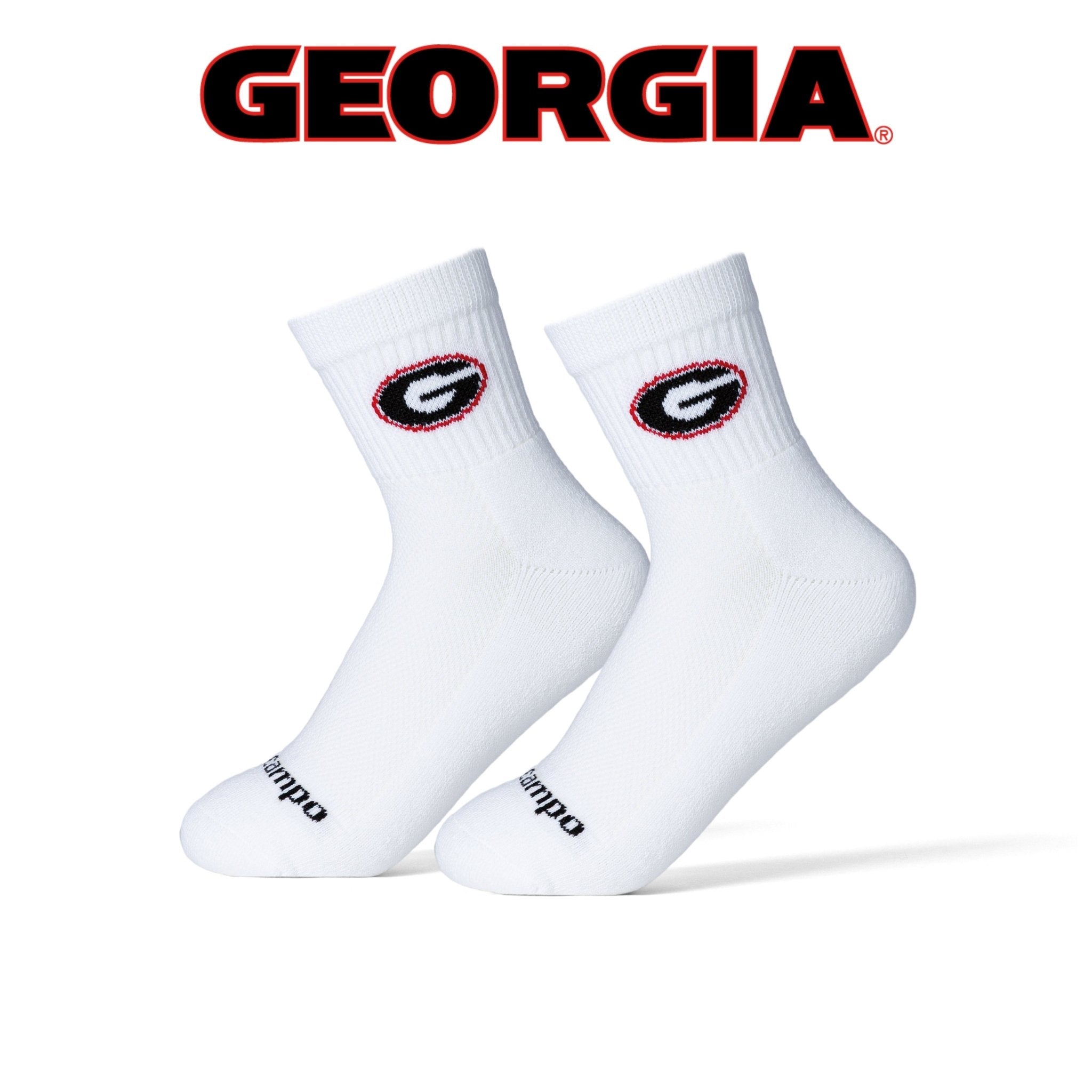 UGA DAWGS - White - del campo golf socks | made in the USA