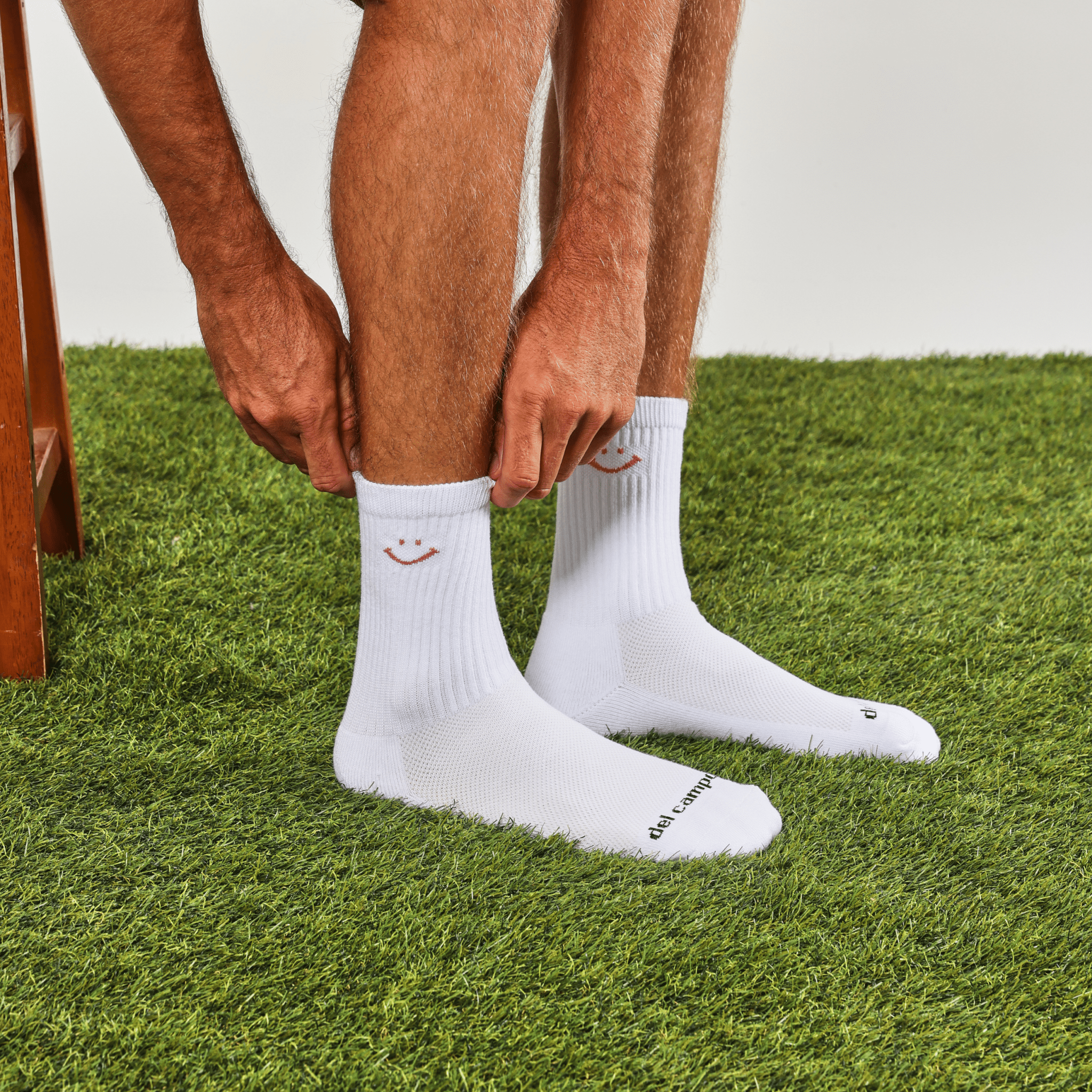 Red Smiley Crew Socks - del campo
