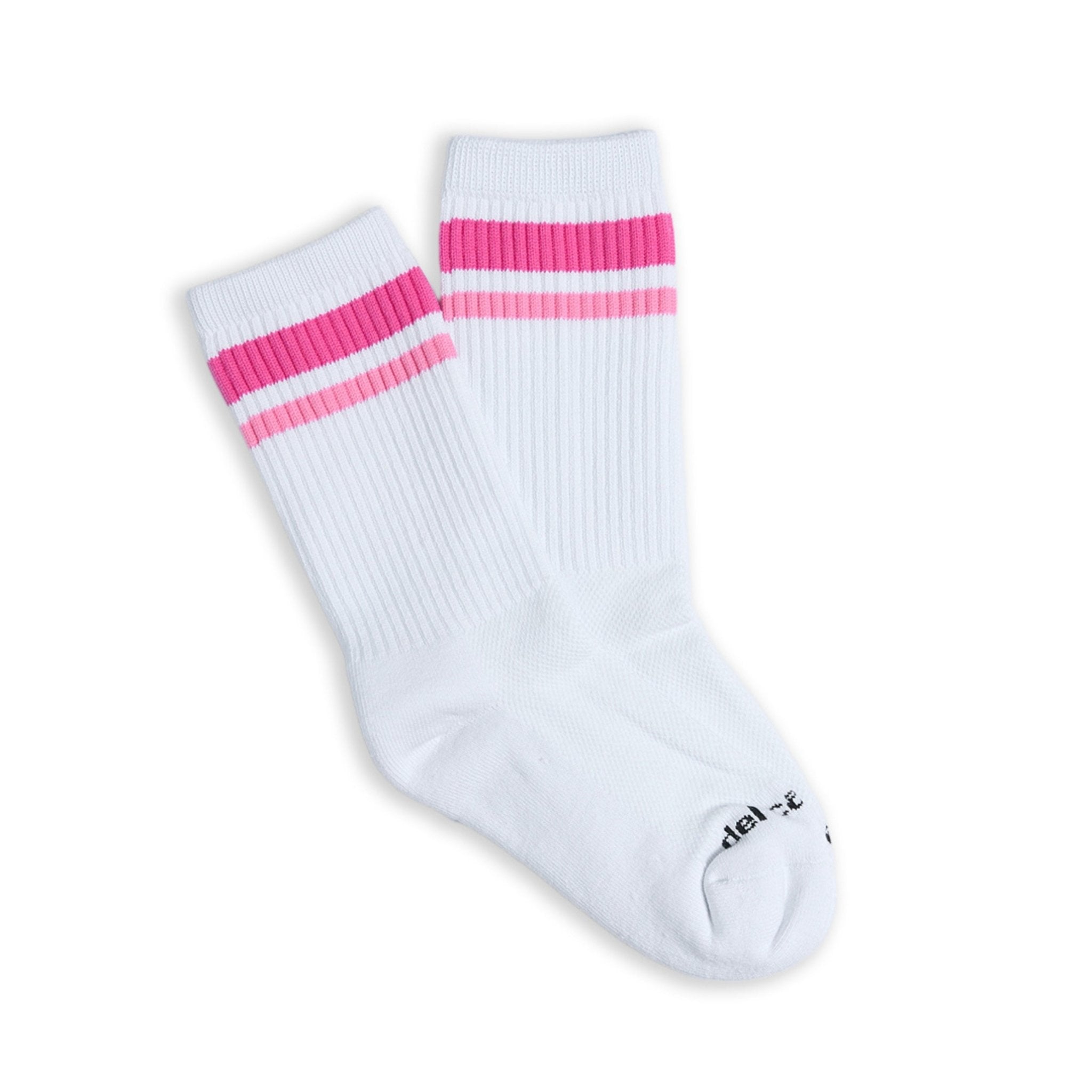 Pink Stripe Crew Socks - del campo