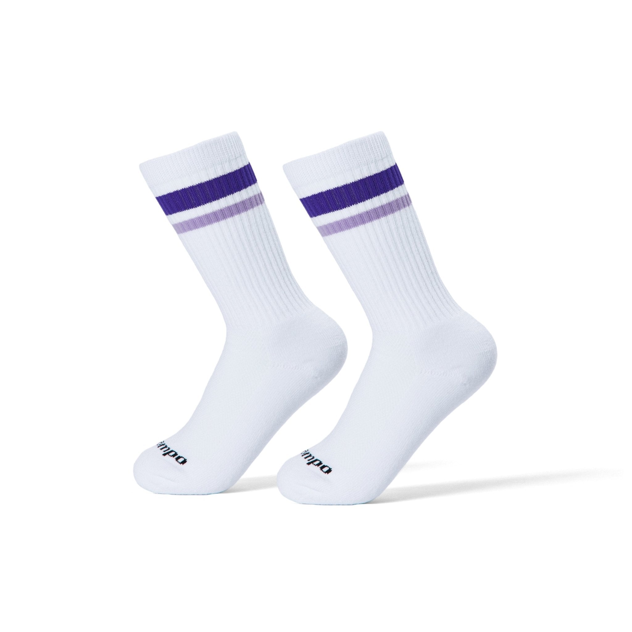 Purple Stripe Crew Socks - del campo